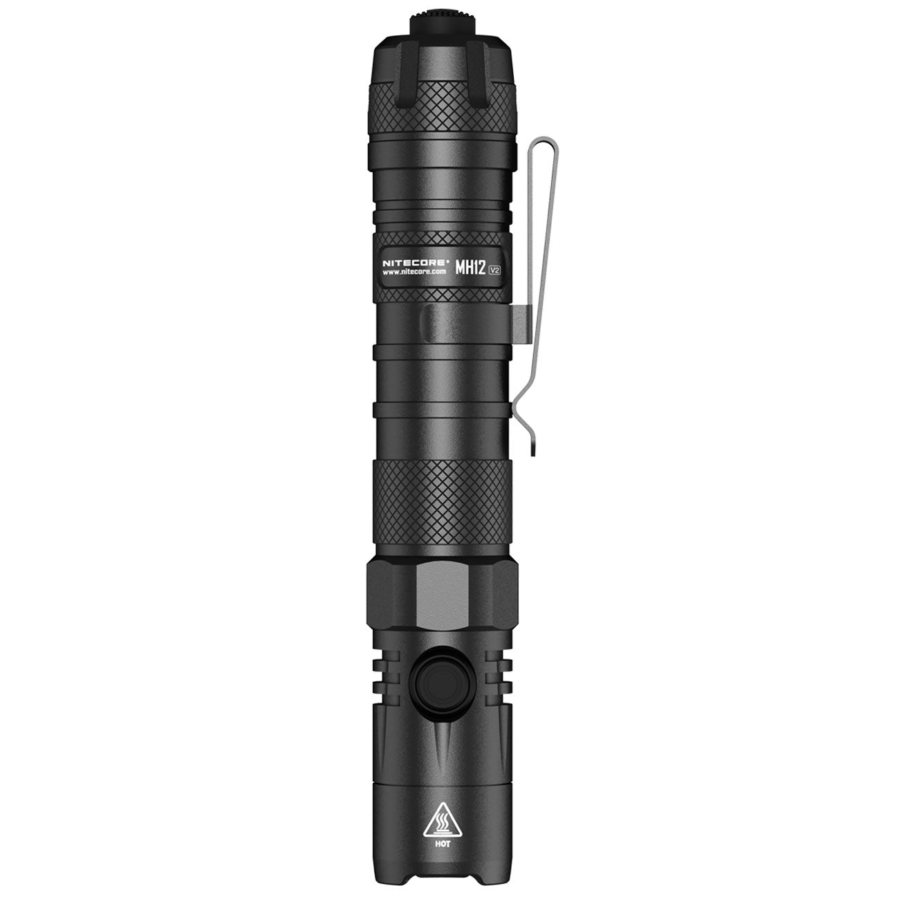 Nitecore MH12 V2 – Taschenlampe mit 1200 Lumen, 21700 Akku, USB-C, Steckholster – Clip und Befestigung, Lichtbild und Leuchtleistung
