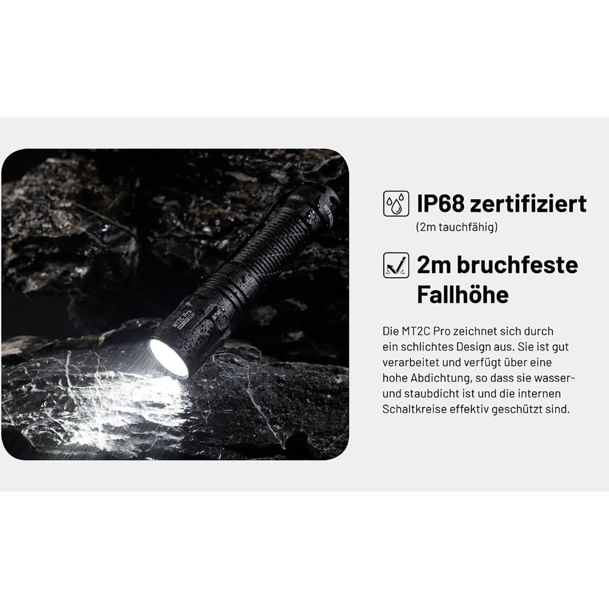 Nitecore MT2C PRO - 1800 Lumen LED Taschenlampe – Detailansicht