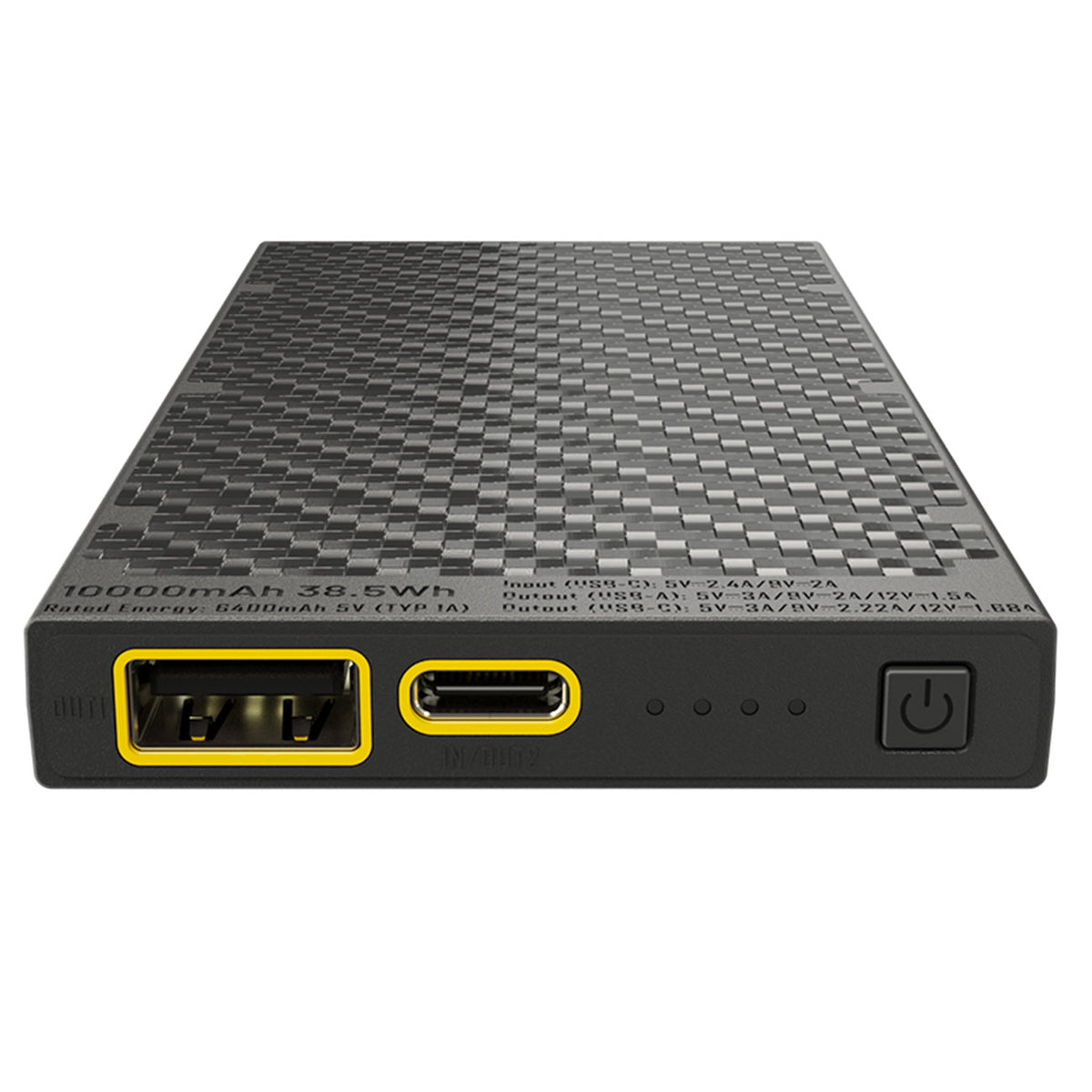 Nitecore Powerbank NB10000 GEN2 - 10000mAh, Carbongehäuse,150g, ultraleicht – Detailansicht