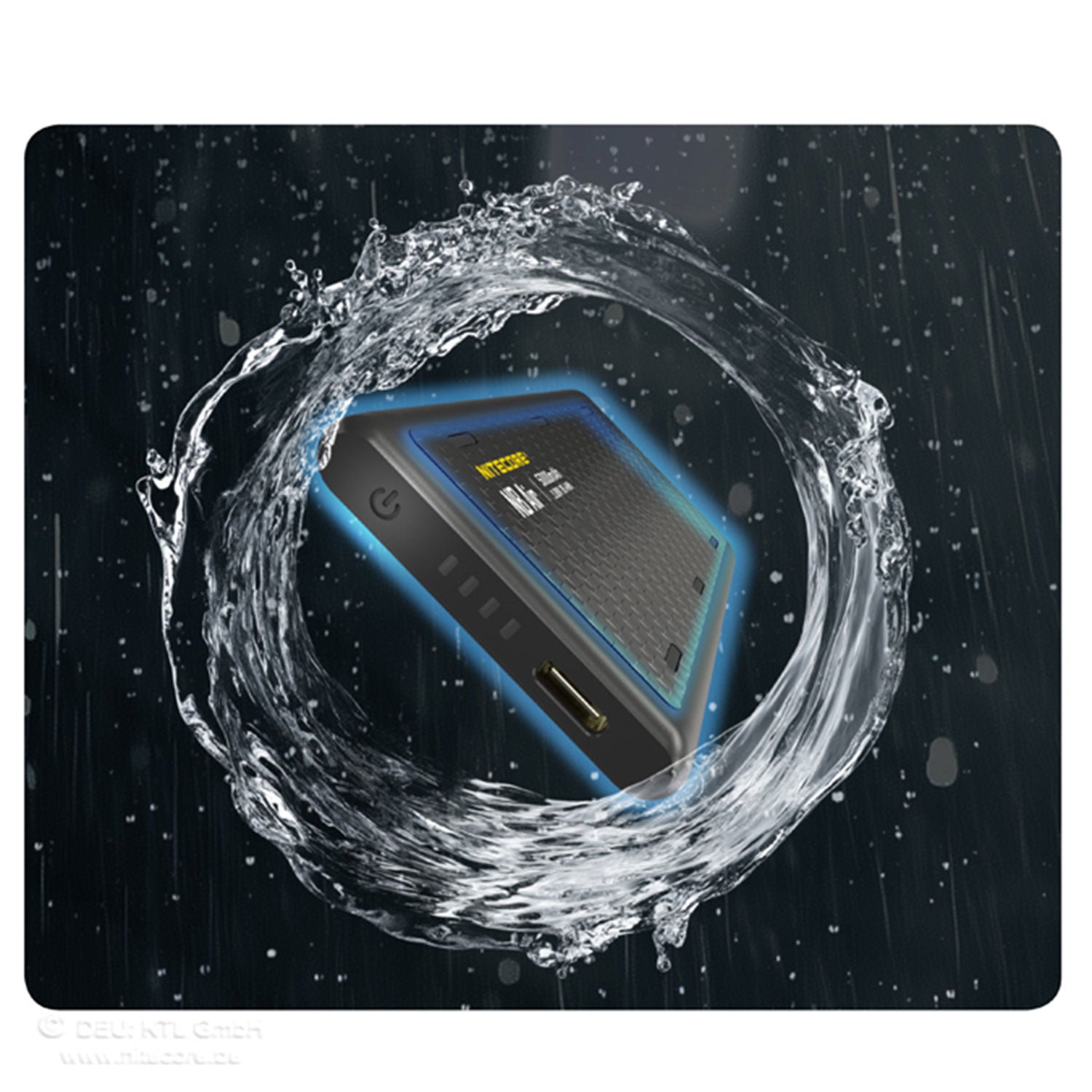 Nitecore NB Air – Leichte Carbon Powerbank 5000mAh, USB-C, PD & QC 3.0, IPX7 – für Outdoor und Camping