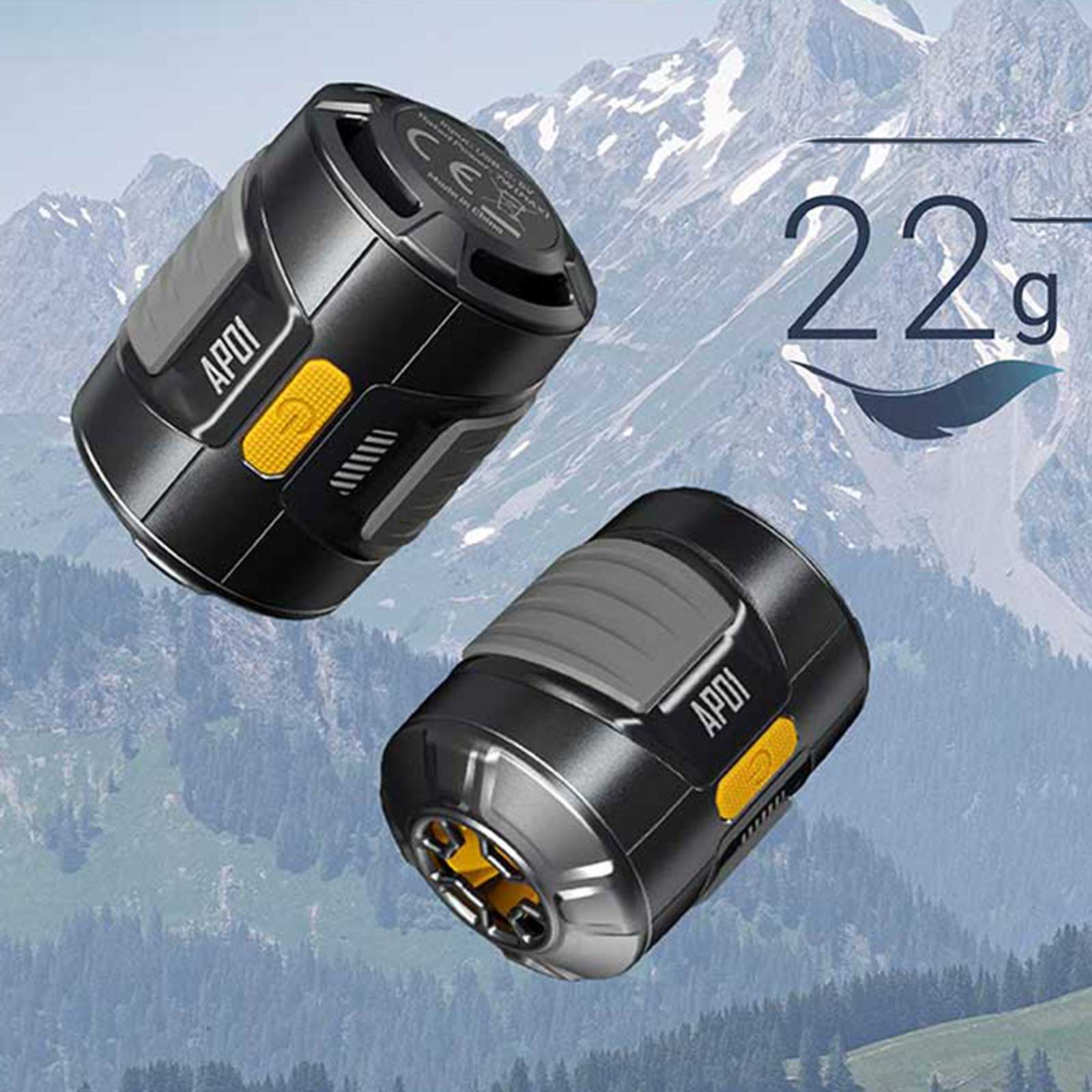 Nitecore AP01 – elektrische Mini-Luftpumpe aus Carbon mit USB-C Betrieb – Produktansicht