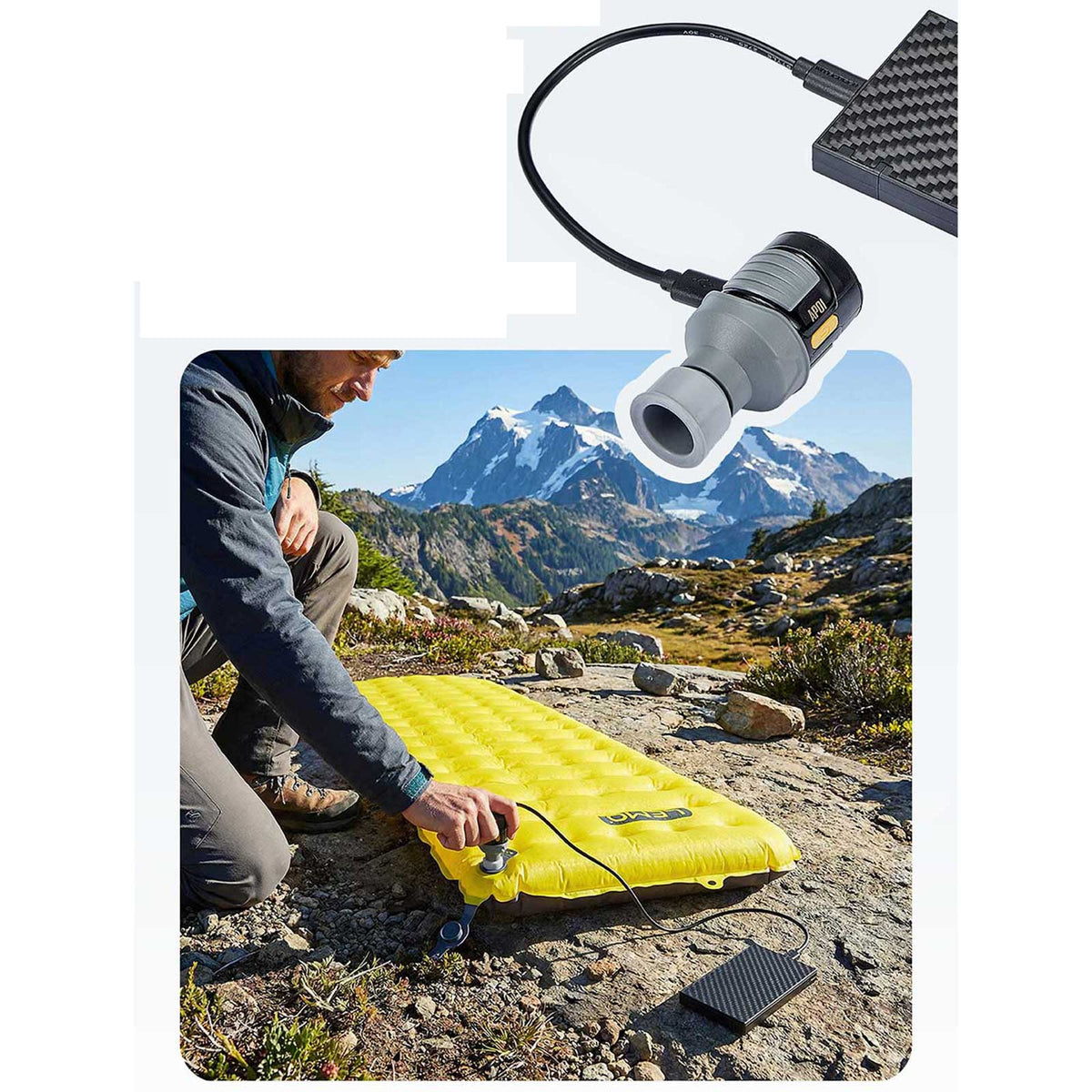 Nitecore AP01 – elektrische Mini-Luftpumpe - Einsatz an Luftmatratze