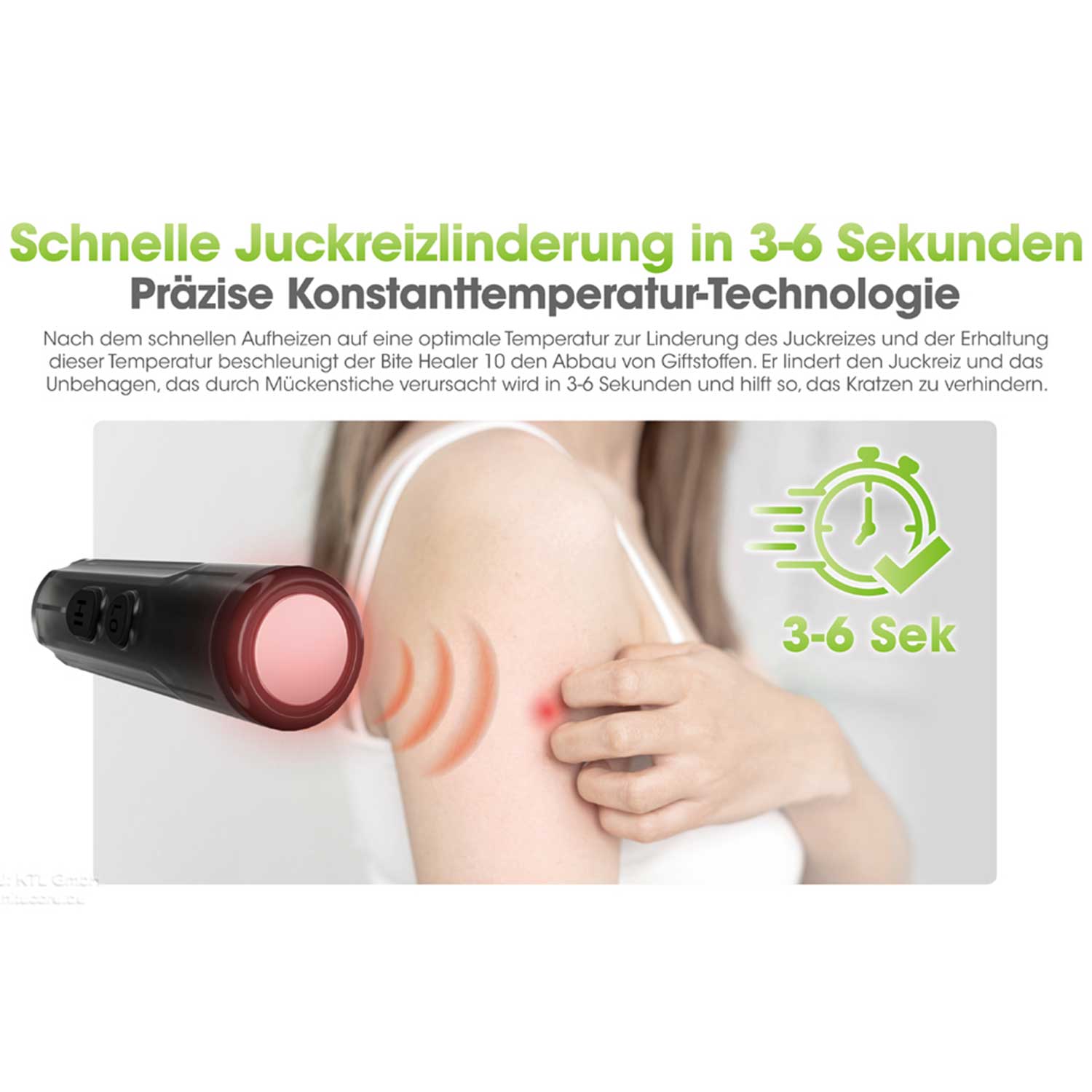 Nitecore Bite Healer 10 – Insektenstichheiler mit 2 Wärmestufen USB-C aufladbar – Detailansicht