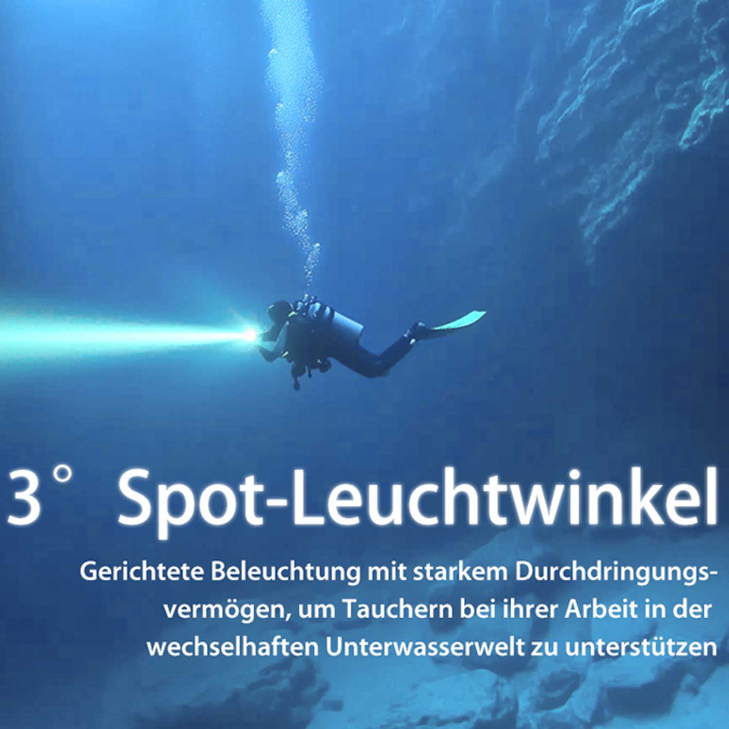 Nitecore DL30 – LED Tauchlampe 1100 Lumen mit Rotlicht & USB-C Akku – Detailansicht