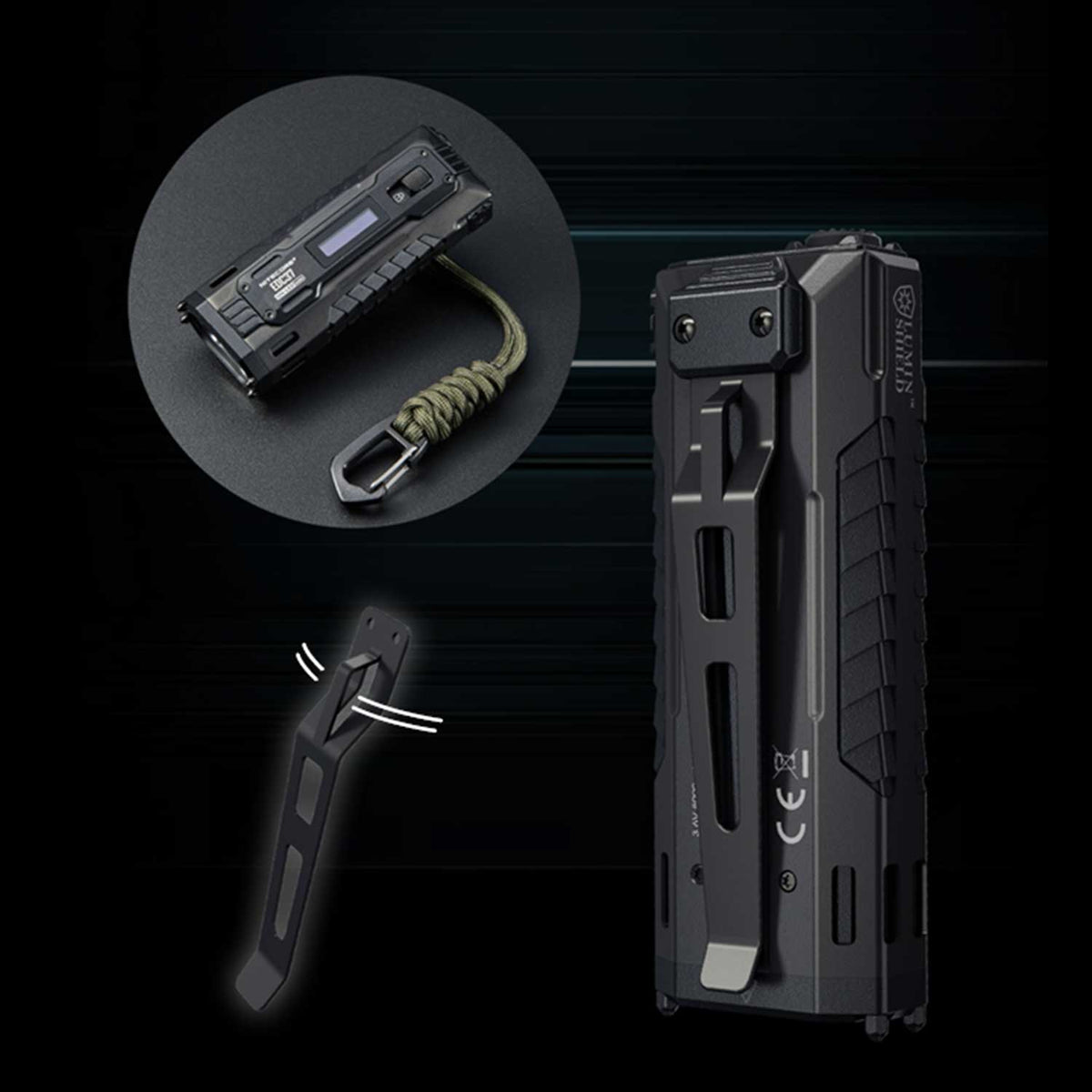 Nitecore EDC37 - LED Taschenlampe 8000 Lumen Spot & Flutlicht USB-C OLED Display – Detailansicht