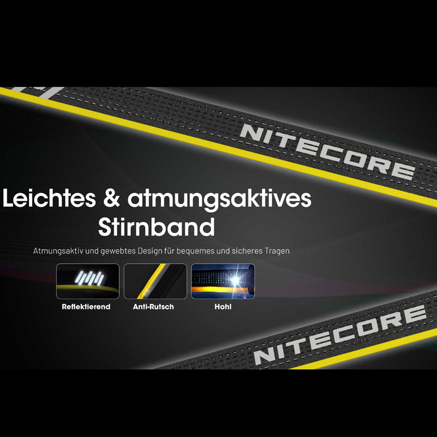 Nitecore HA15 UHE LED Stirnlampe 400 Lumen mit Rotlicht & USB-C Akku NL1411R – Detailansicht