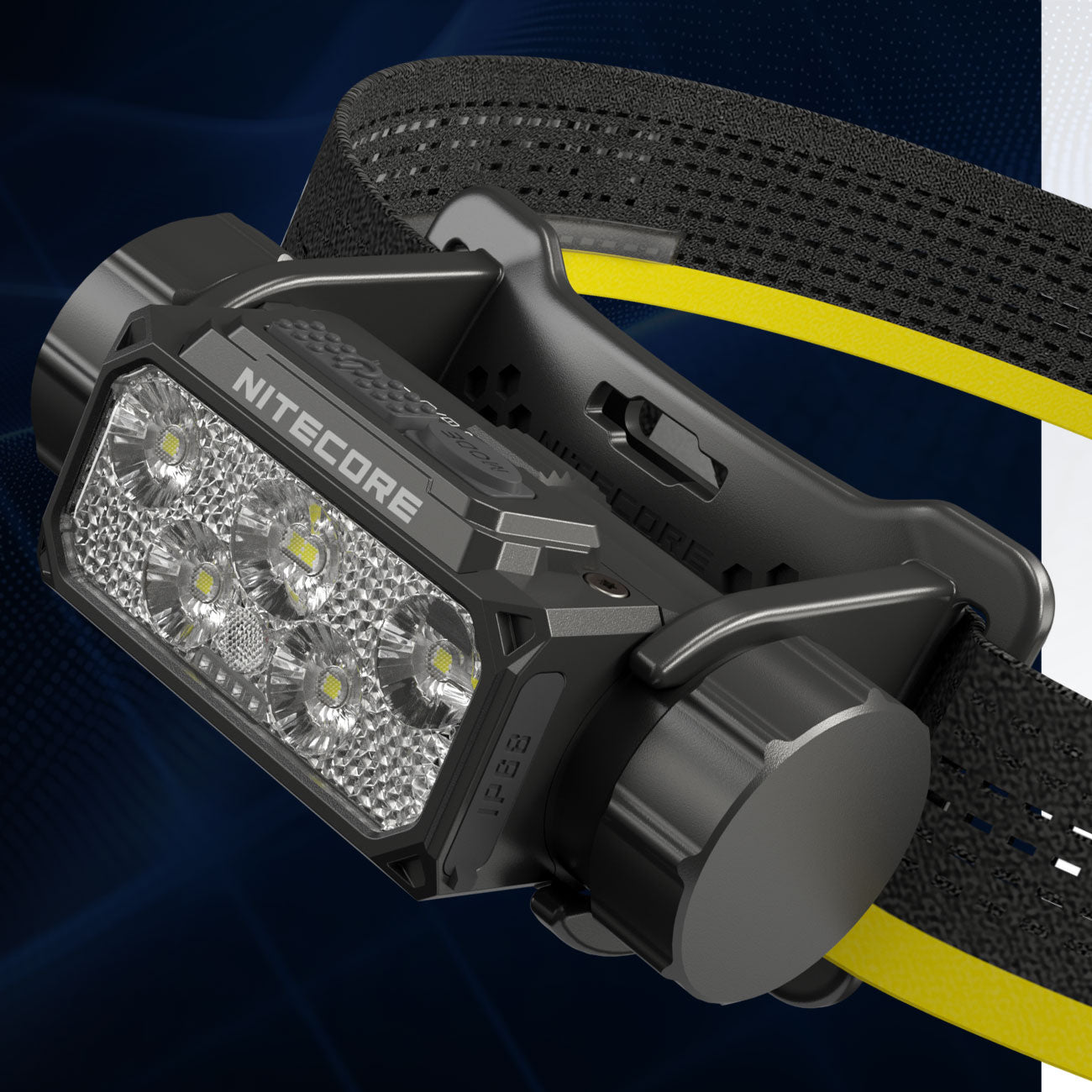 Nitecore HC70 UHE LED Stirnlampe 1600 Lumen, 156m Leuchtweite, Akku, 6000mAh, USB-C – Detailansicht