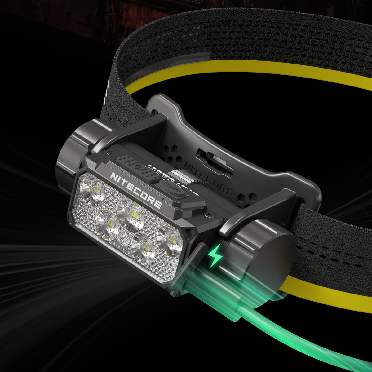 Nitecore HC70 UHE LED Stirnlampe 1600 Lumen, 156m Leuchtweite, Akku, 6000mAh, USB-C – Detailansicht