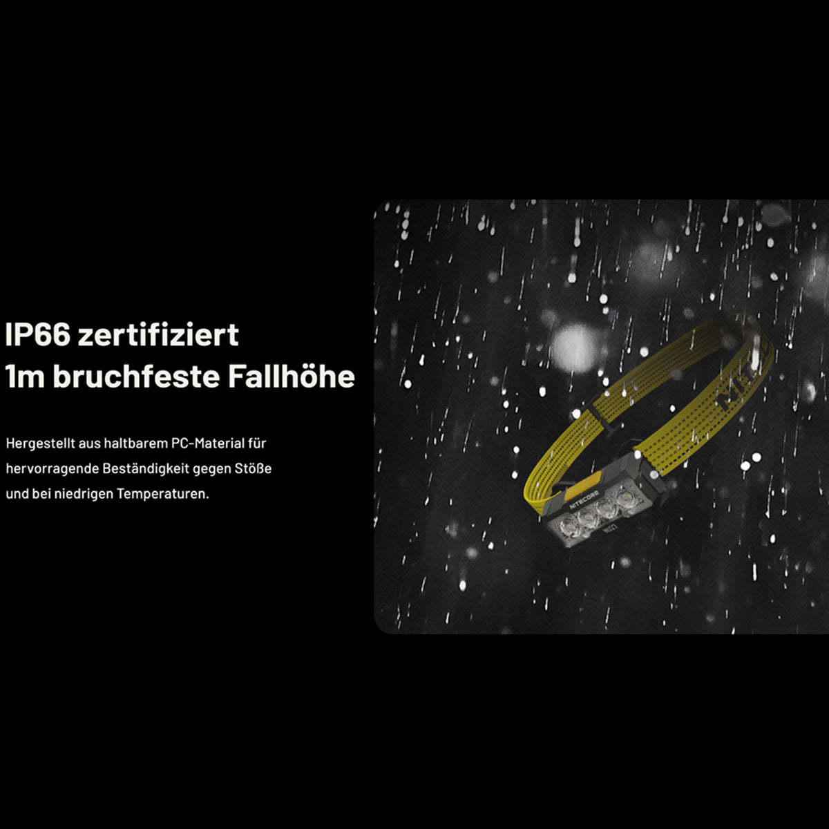 Nitecore NU27 Multi-Color-Temperatur-LED Stirnlampe 600 Lumen, 123m Leuchtweite – Detailansicht