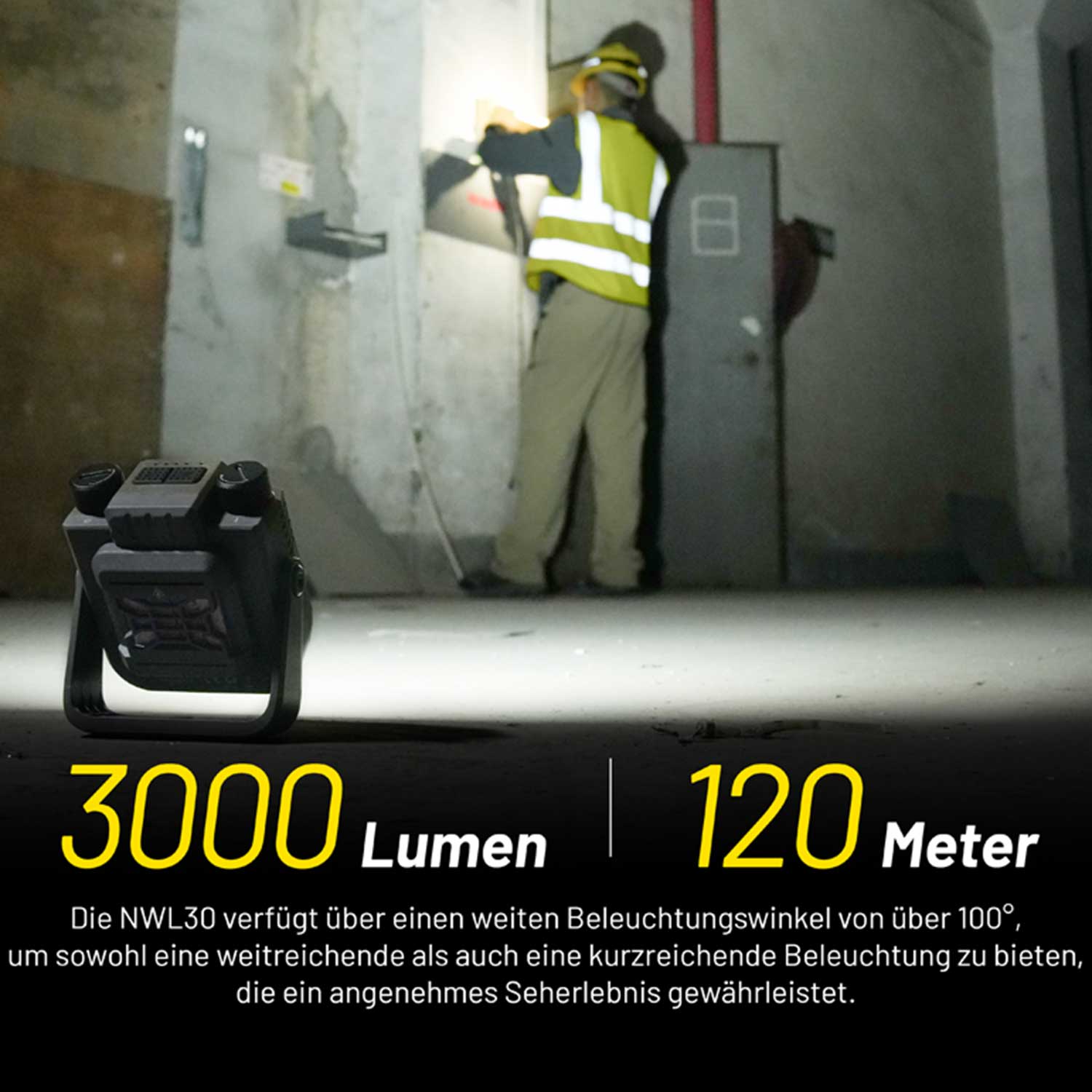 Nitecore NWL30 – 3000 Lumen LED Campinglampe & Arbeitsleuchte mit Mückenabwehrfunktion – Detailansicht