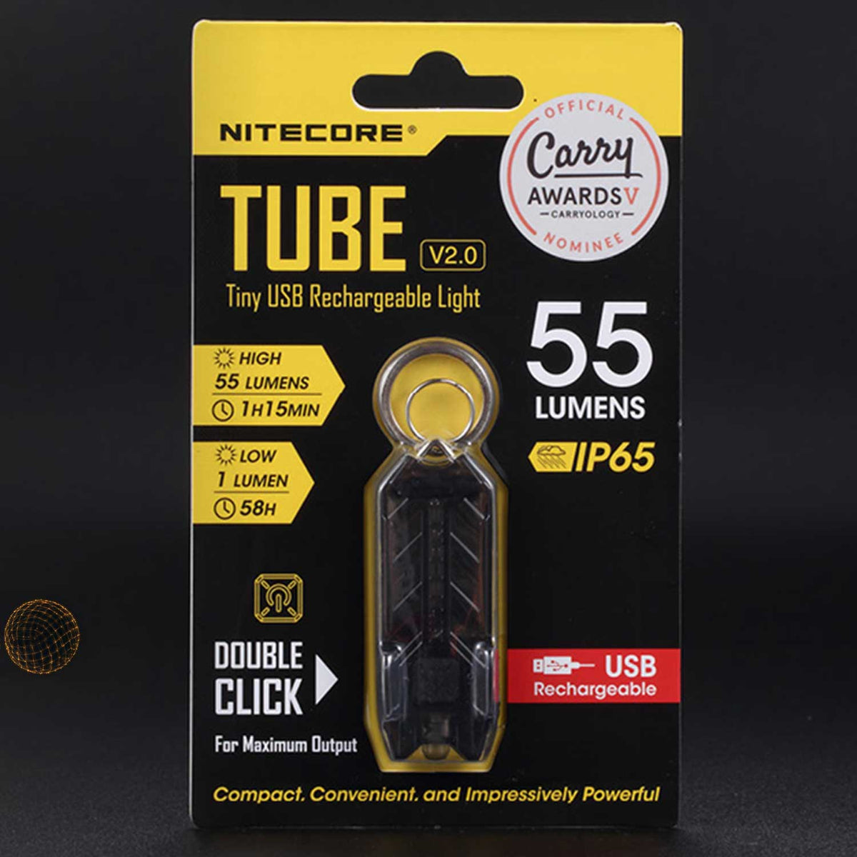 Nitecore Tube 2.0 - LED Schlüsselbundlampe 55 Lumen mit Micro-USB – Detailansicht