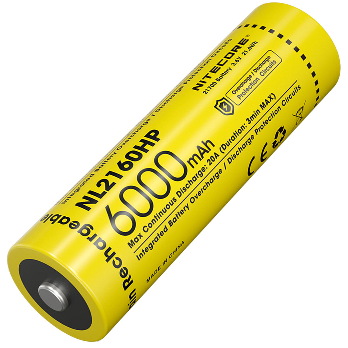 Nitecore Li-Ion Akku NL2160HP 21700 3,6V 6000mAH 20A Schutzschaltung