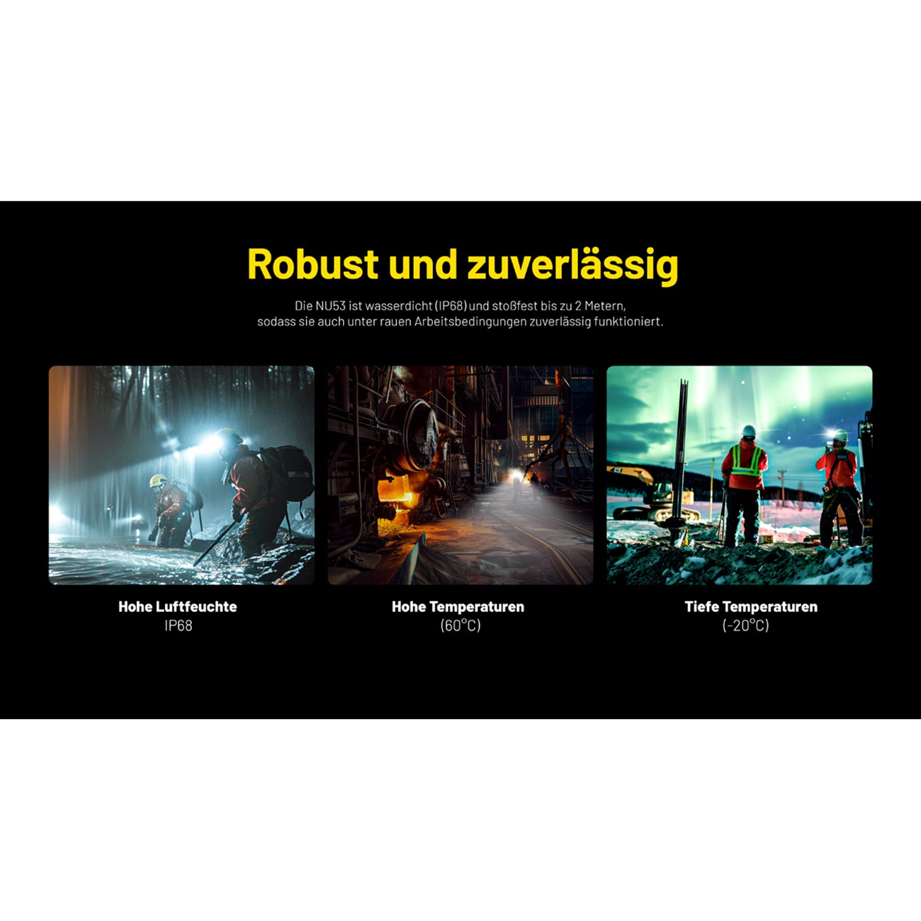 Nitecore NU53 - 1800 Lumen LED Stirnlampe, Akku, Diffusorbeutel, leicht, Rotlicht – Detailansicht