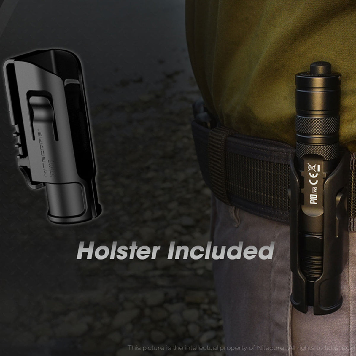 Nitecore P10 V2 LED Taschenlampe 1100 Lumen mit Kunststoffholster – Detailansicht