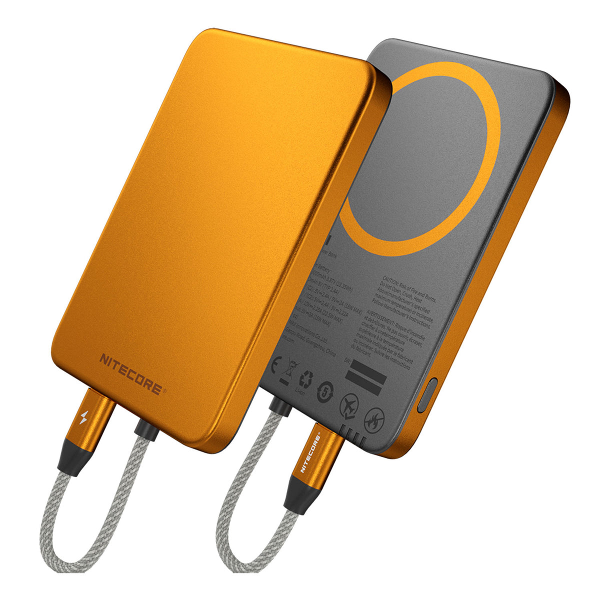 Nitecore POCKET 5 – magnetische Powerbank mit 5000mAh und USB-C Kabel – Farbvariante orange