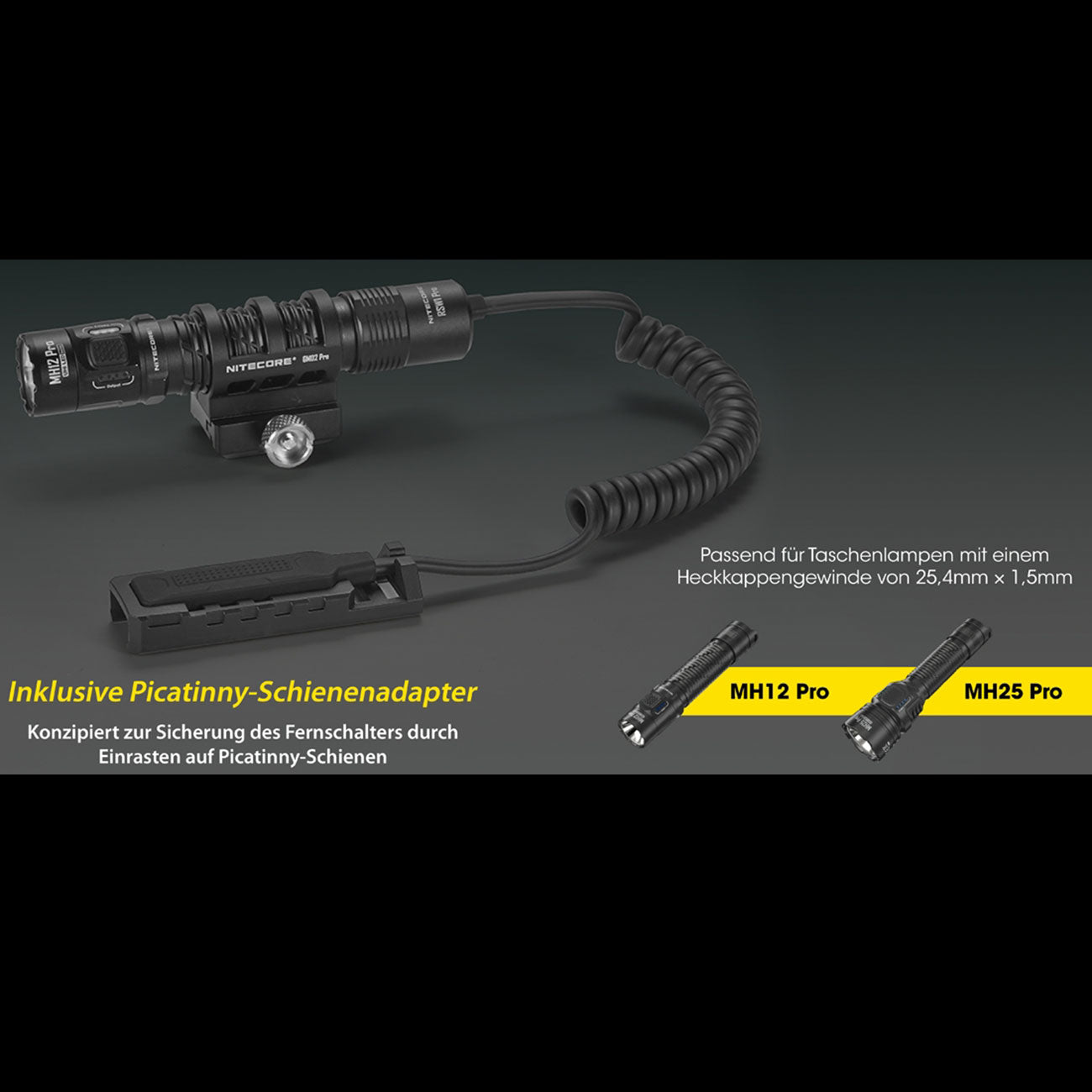Nitecore RSW1 Pro – geräuschloser Fernschalter mit Moment- & Dauerlicht für MH12 PRO und MH25 PRO – Detailansicht
