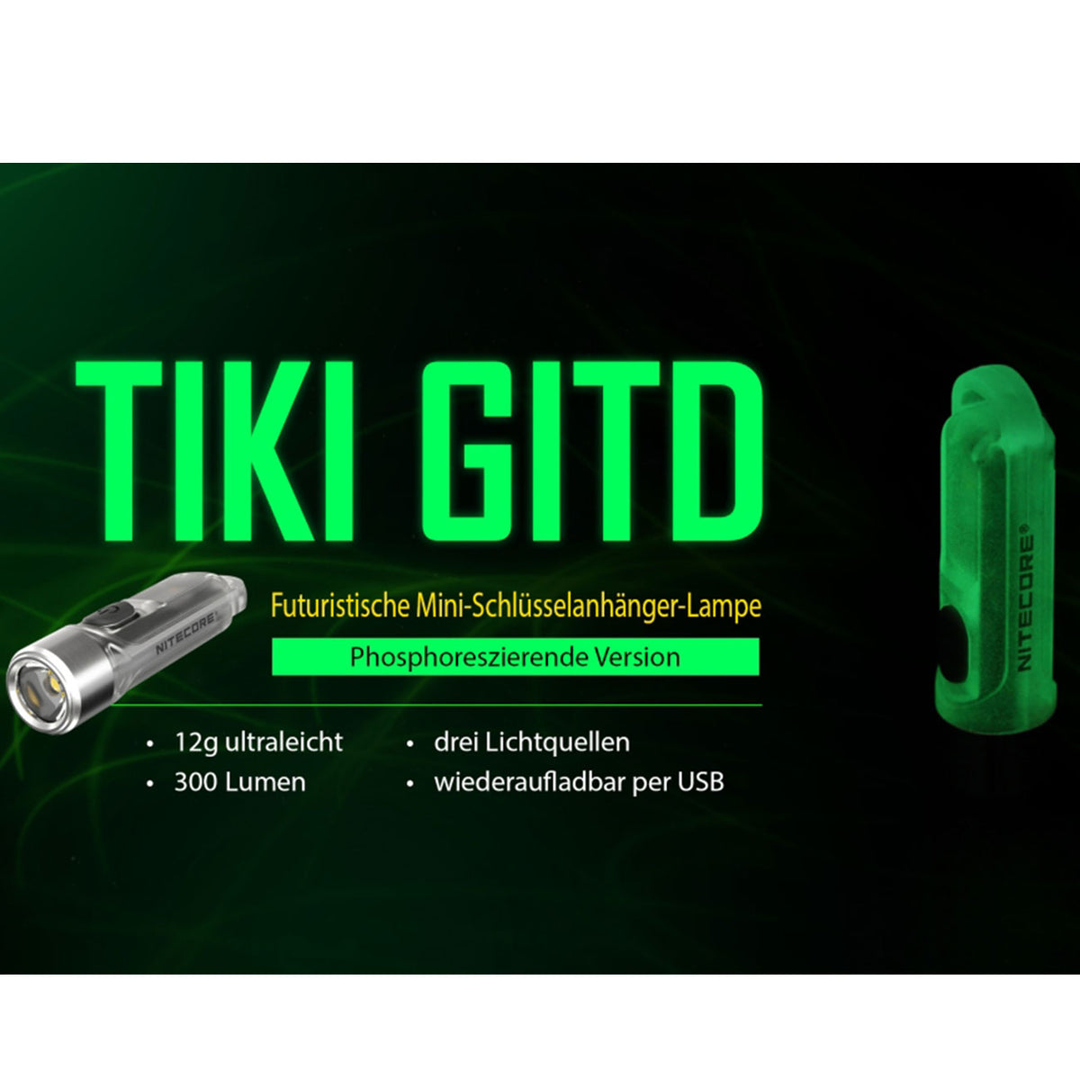 Nitecore TIKI Schlüsselbundlampe in 5 Varianten – Detailansicht