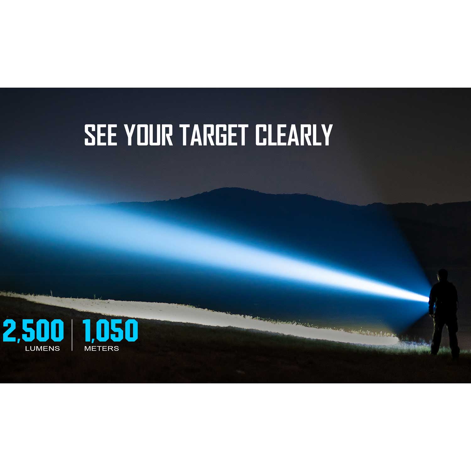 Olight Javelot Pro 2 – Thrower Taschenlampe mit 1050 m Reichweite, 2500 lm, Akku – Detailansicht