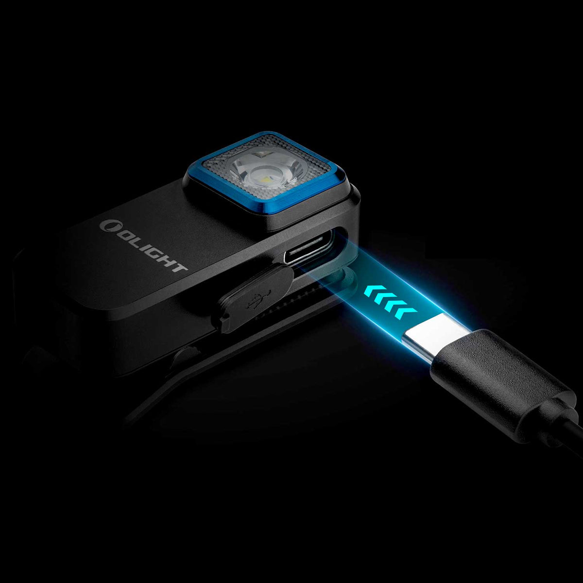 Olight Oclip – Multifunktionslampe mit Clip, Magnet, Rotlicht, USB-C (schwarz)