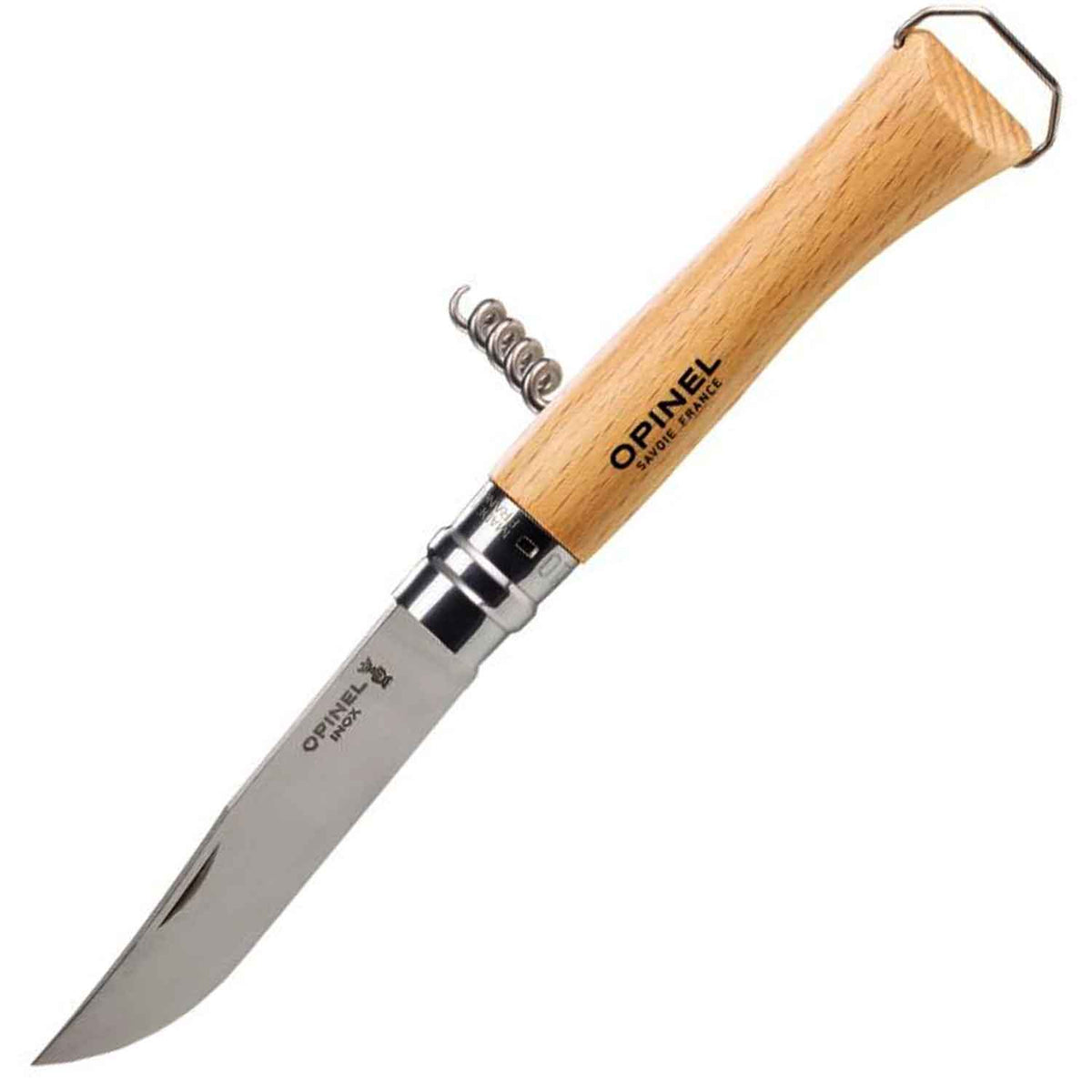 Opinel No 10 – Taschenmesser mit Korkenzieher, Flaschenöffner & Holz-Geschenkbox – Detailansicht
