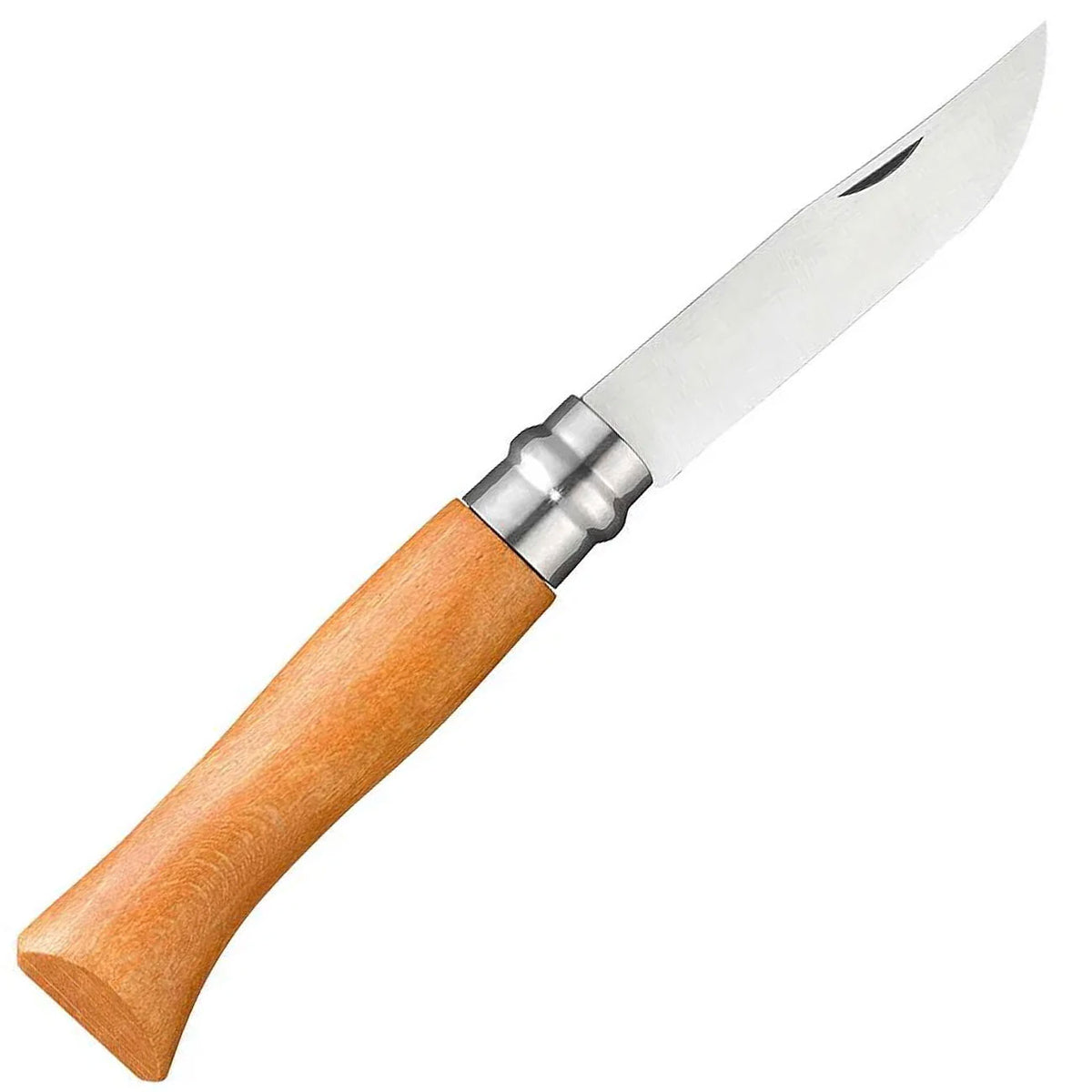Opinel No. 08 Buchenholz Taschenmesser, Carbonstahl – Detailansicht