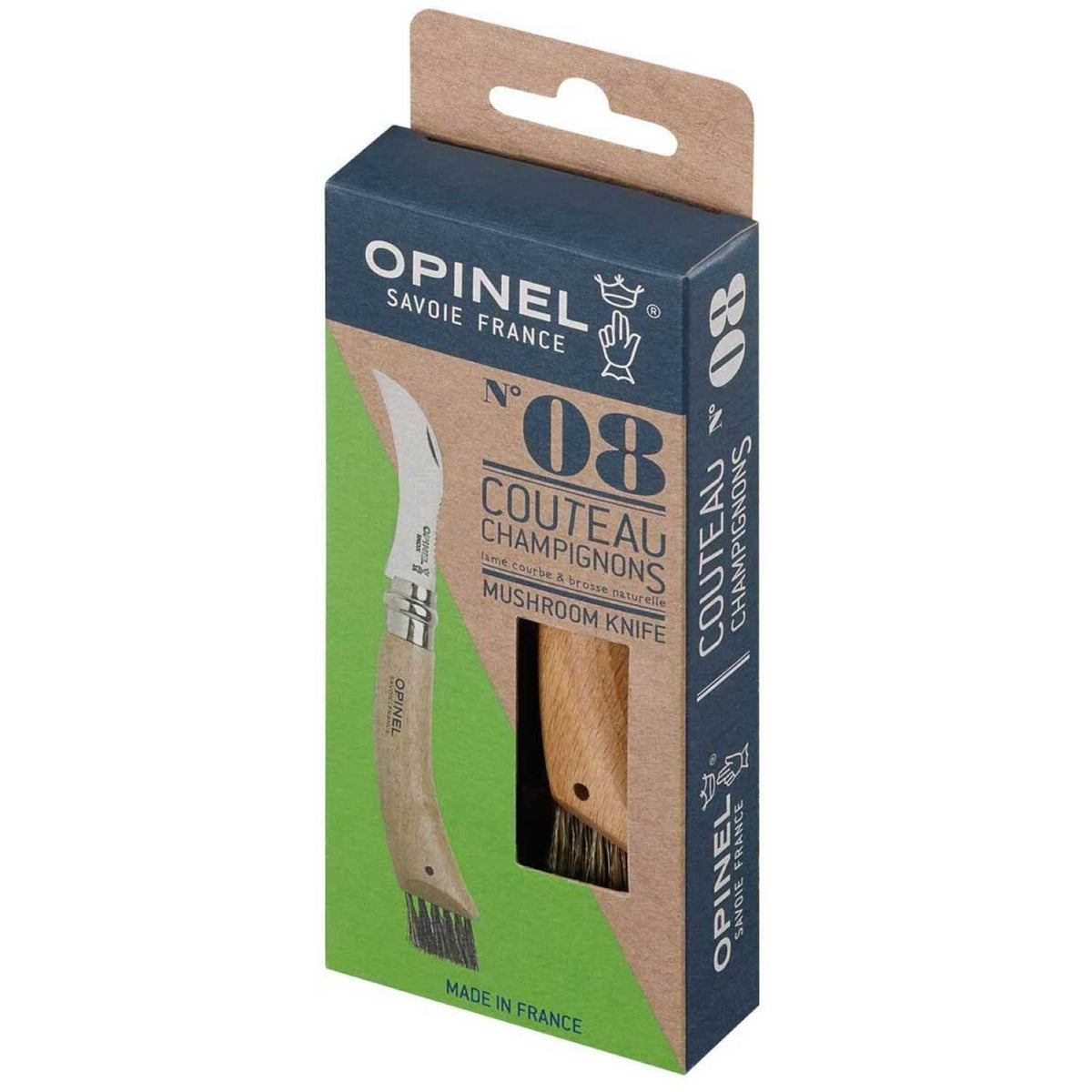 Opinel No 08 – Pilzmesser mit Edelstahlklinge & Bürste – Detailansicht
