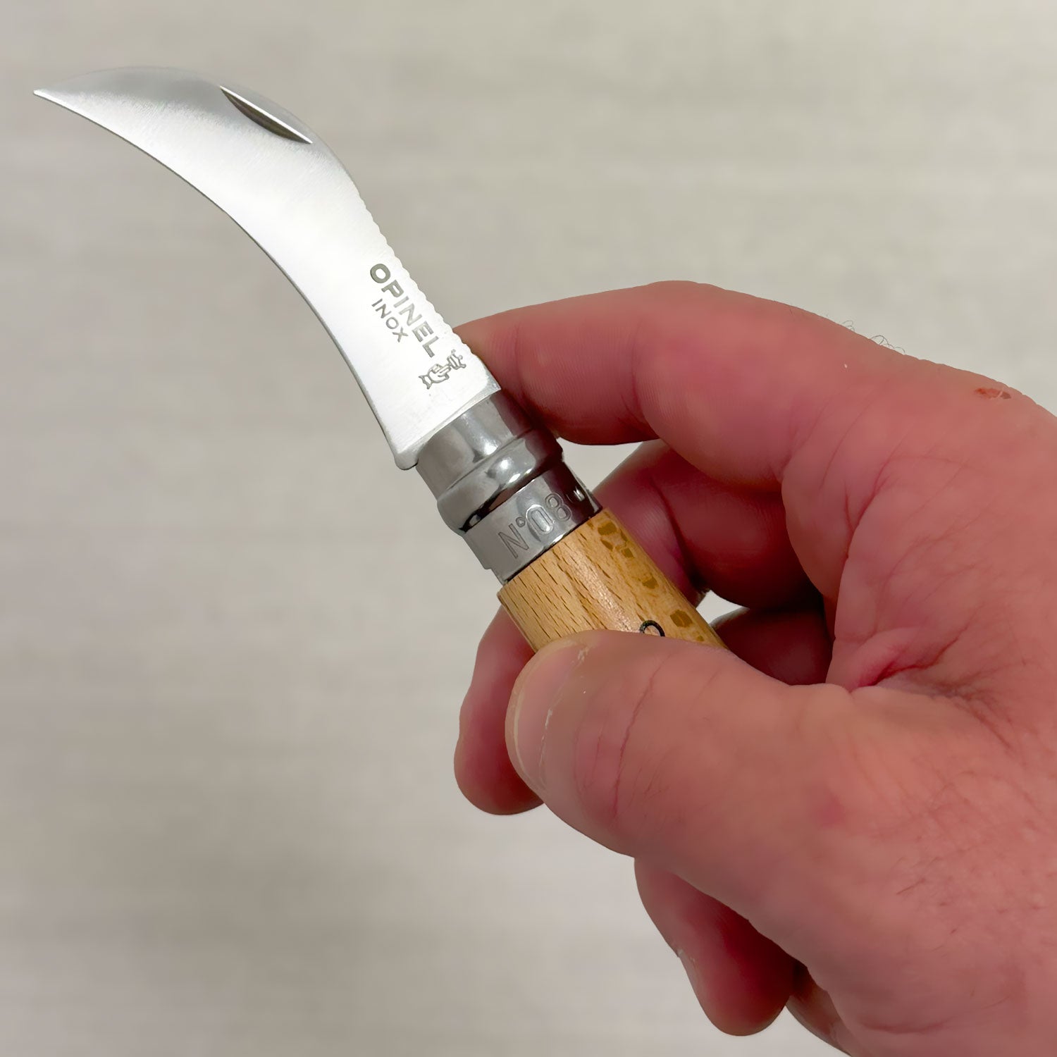 Opinel No 08 – Pilzmesser mit Edelstahlklinge & Bürste – Detailansicht