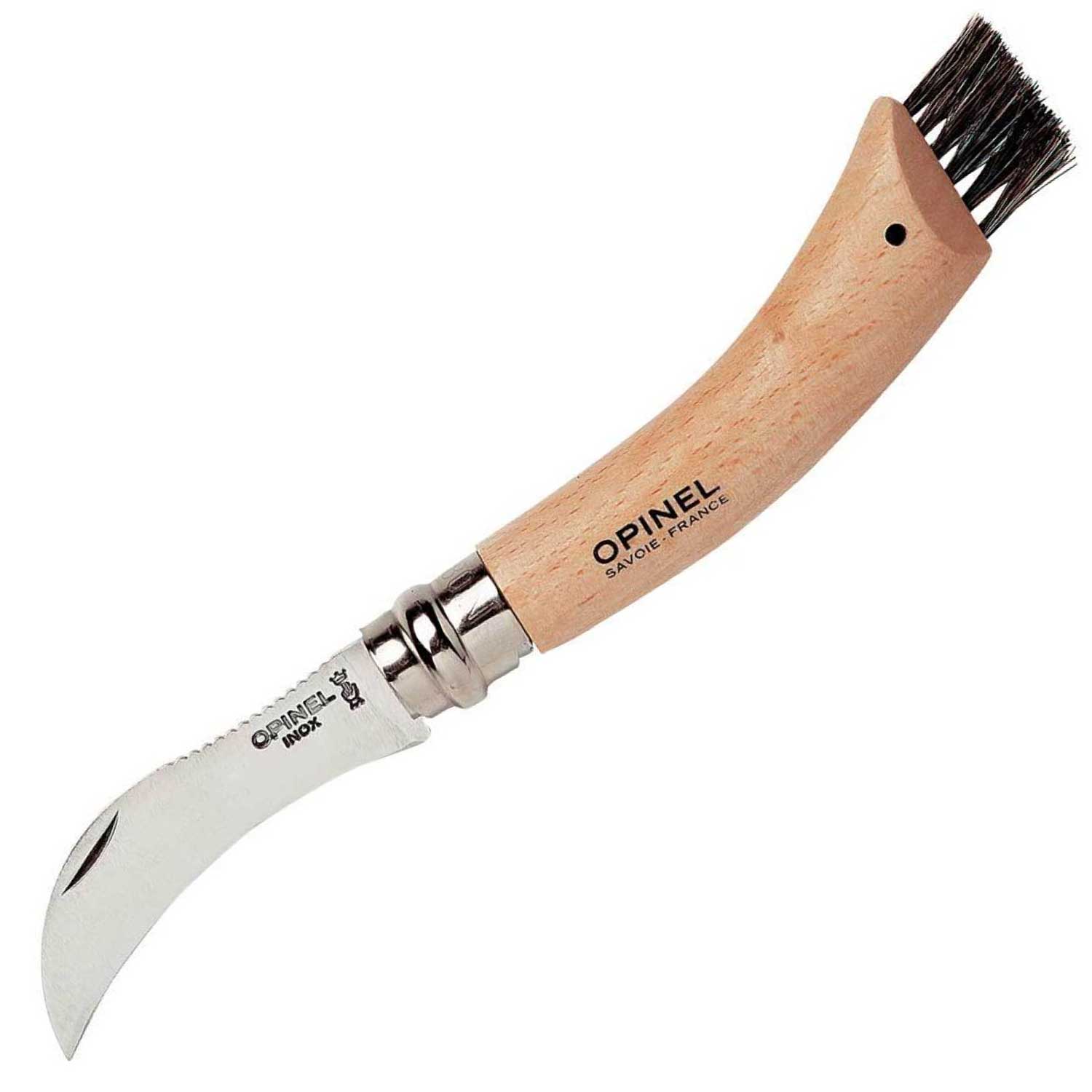 Opinel No 08 – Pilzmesser mit Edelstahlklinge & Bürste – Detailansicht