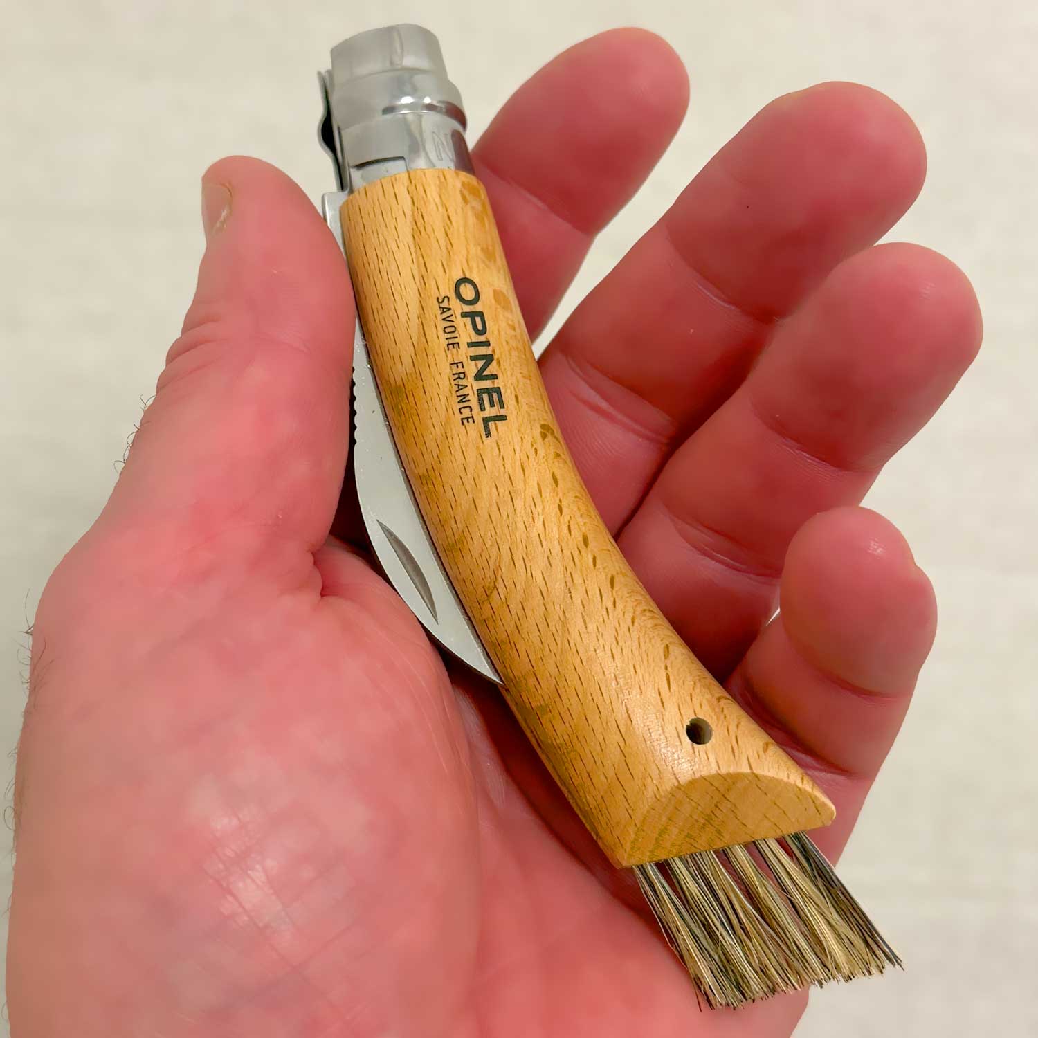 Opinel No 08 – Pilzmesser mit Edelstahlklinge & Bürste