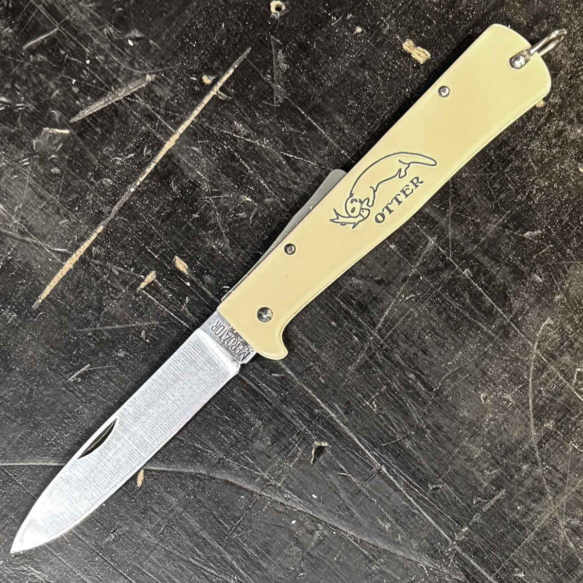 Otter Mercator Creme Taschenmesser (10-126 rg) – C75 Kohlenstoffstahl – Detailansicht