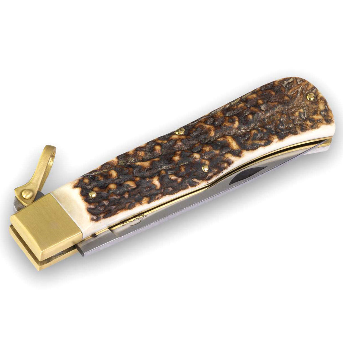 Otter 05 Hirschhorn Taschenmesser, rostfreie Stahlklinge (05_R_HH) – Detailansicht