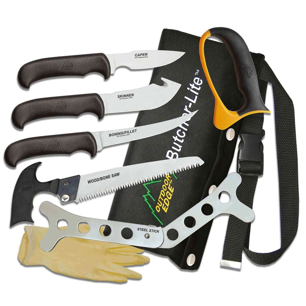 Outdoor Edge Butcher-Lite – Premium Aufbrech- und Zerwirkset für die Jagd 8-teilig