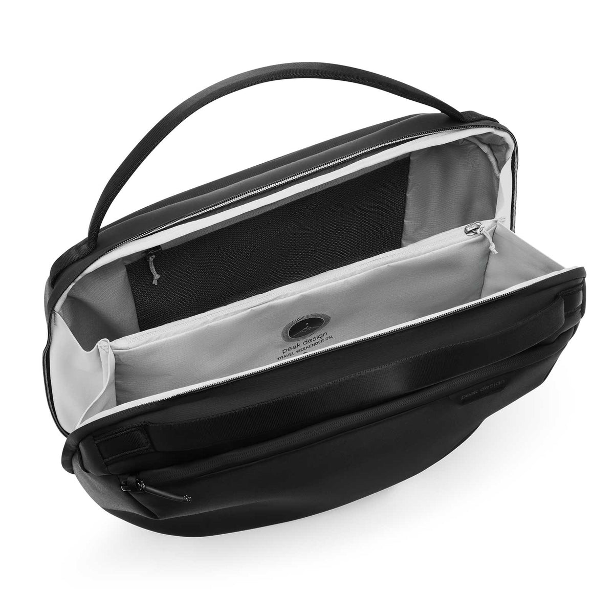 Peak Design Travel Weekender 25L – Schwarz innenansicht