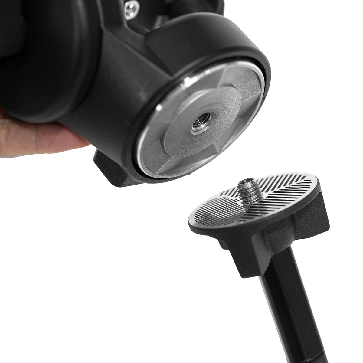 Peak Design Universal Head - Adapter für markenfremde Stativköpfe am Travel Tripod Stativ – Detailansicht