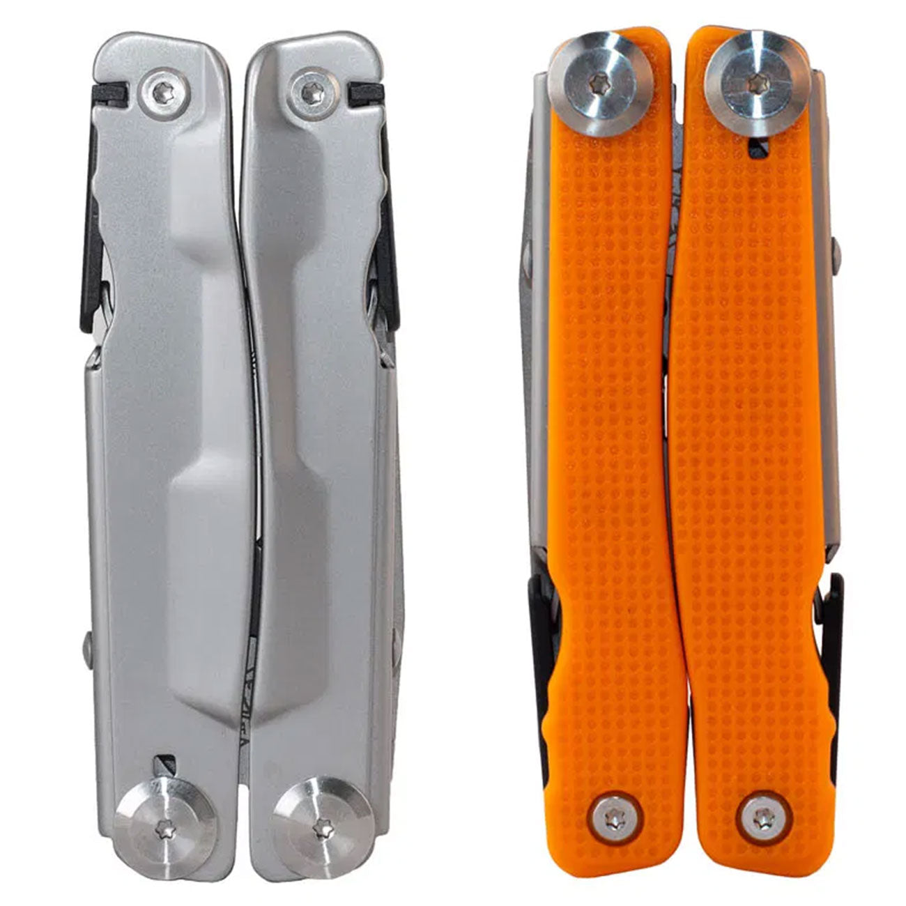 Puma TEC Steel Multitool in Grau & Orange nebeneinander