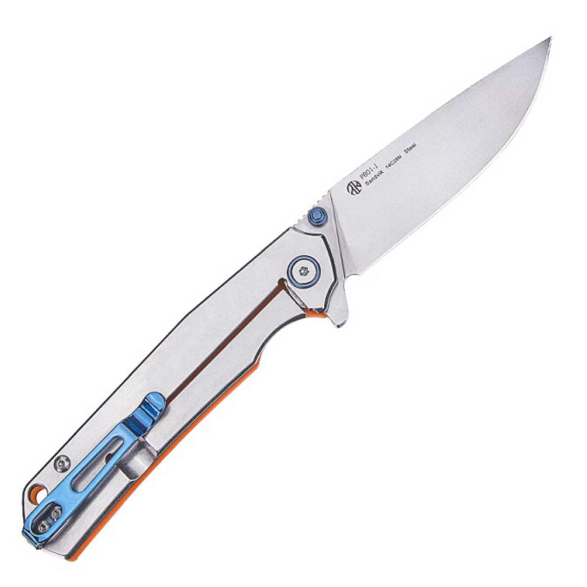 Ruike P801-J Orange – Schlankes Drop-Point Taschenmesser mit Tip-Up Clip – Detailansicht