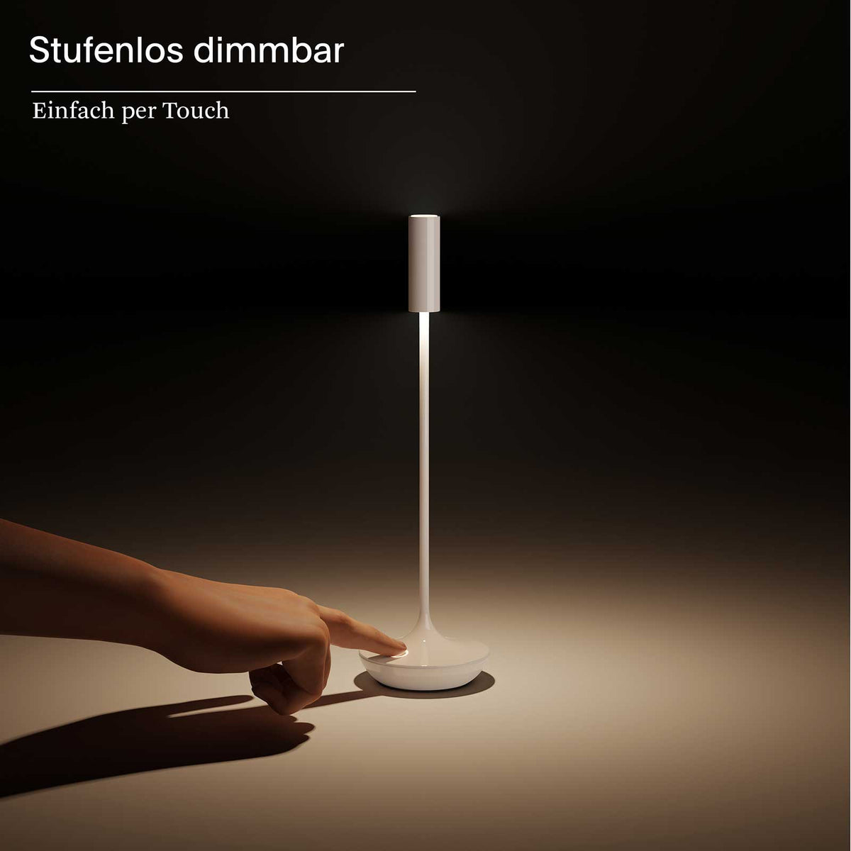 Sigor Nucandle Keramikweiß – 31 cm Akku-Tischleuchte mit Touch-Dimmer & 2700 K
