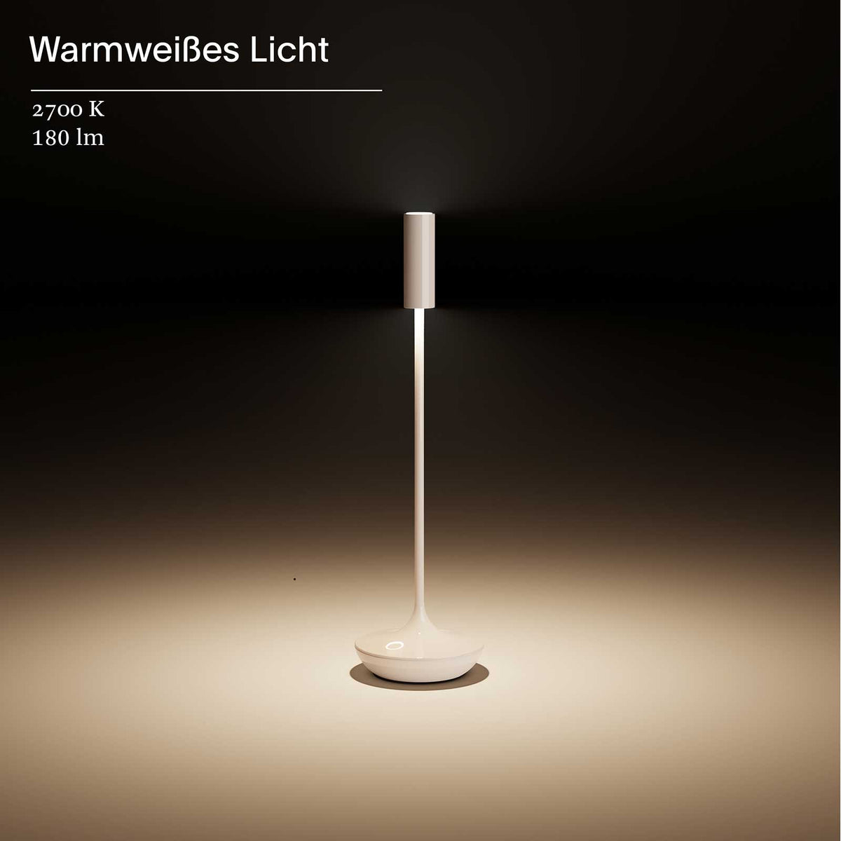Sigor Nucandle Keramikweiß – 31 cm Akku-Tischleuchte mit Touch-Dimmer & 2700 K