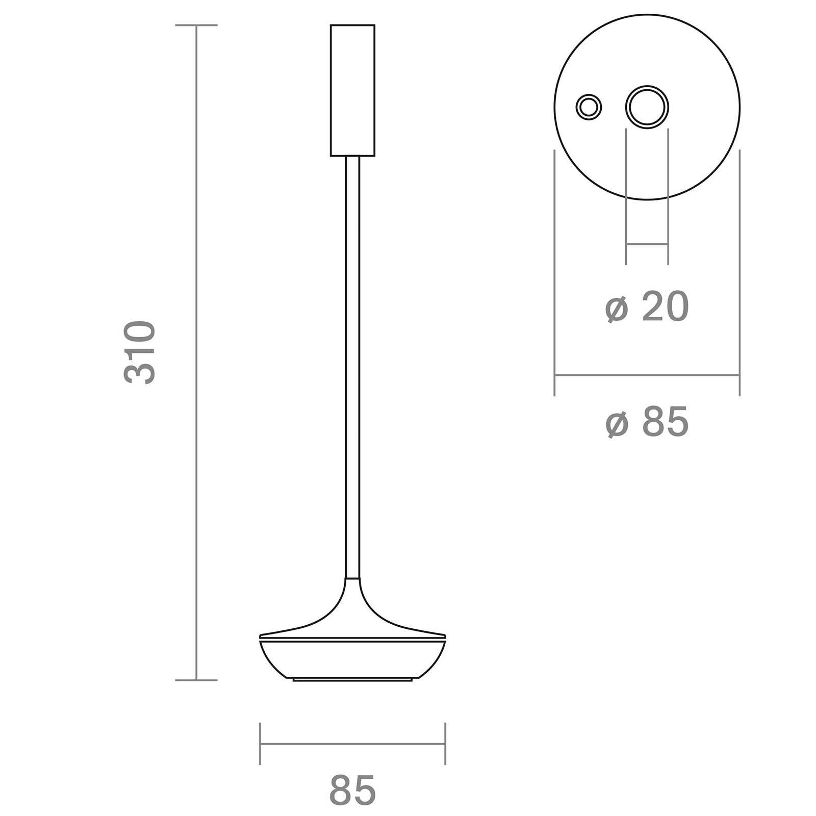 Sigor Nucandle Keramikweiß – 31 cm Akku-Tischleuchte mit Touch-Dimmer & 2700 K