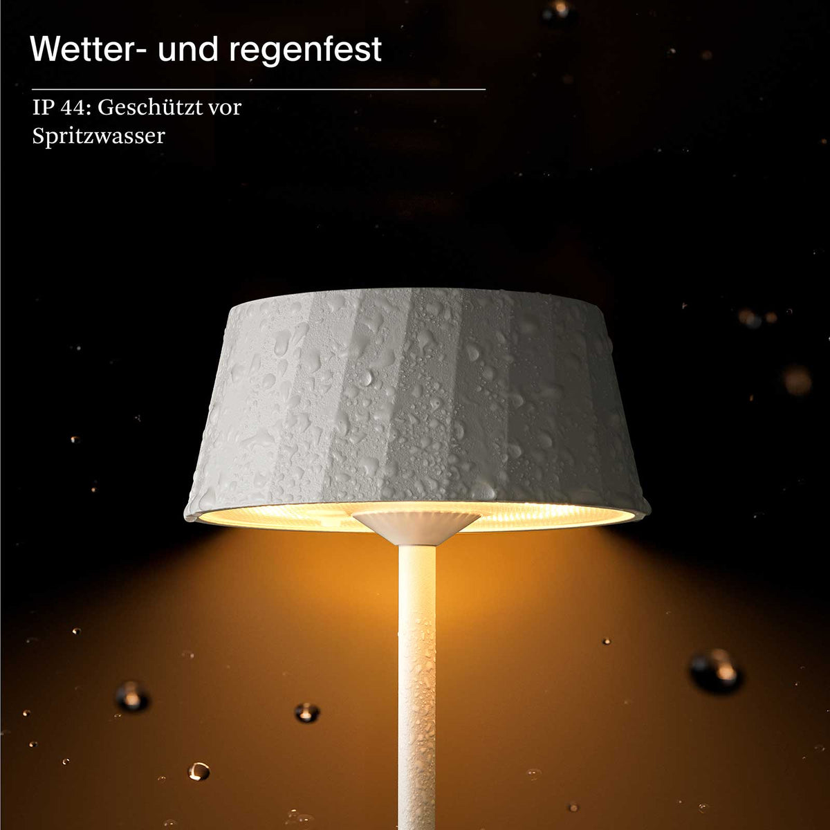 Sigor Facetta – Akku-Tischleuchte – Licht wetterfest usb