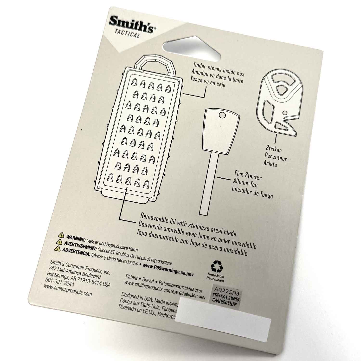 Smith’s Natural Tinder Maker – Feuerstarter-Set mit Zunder-Raspel – Detailansicht