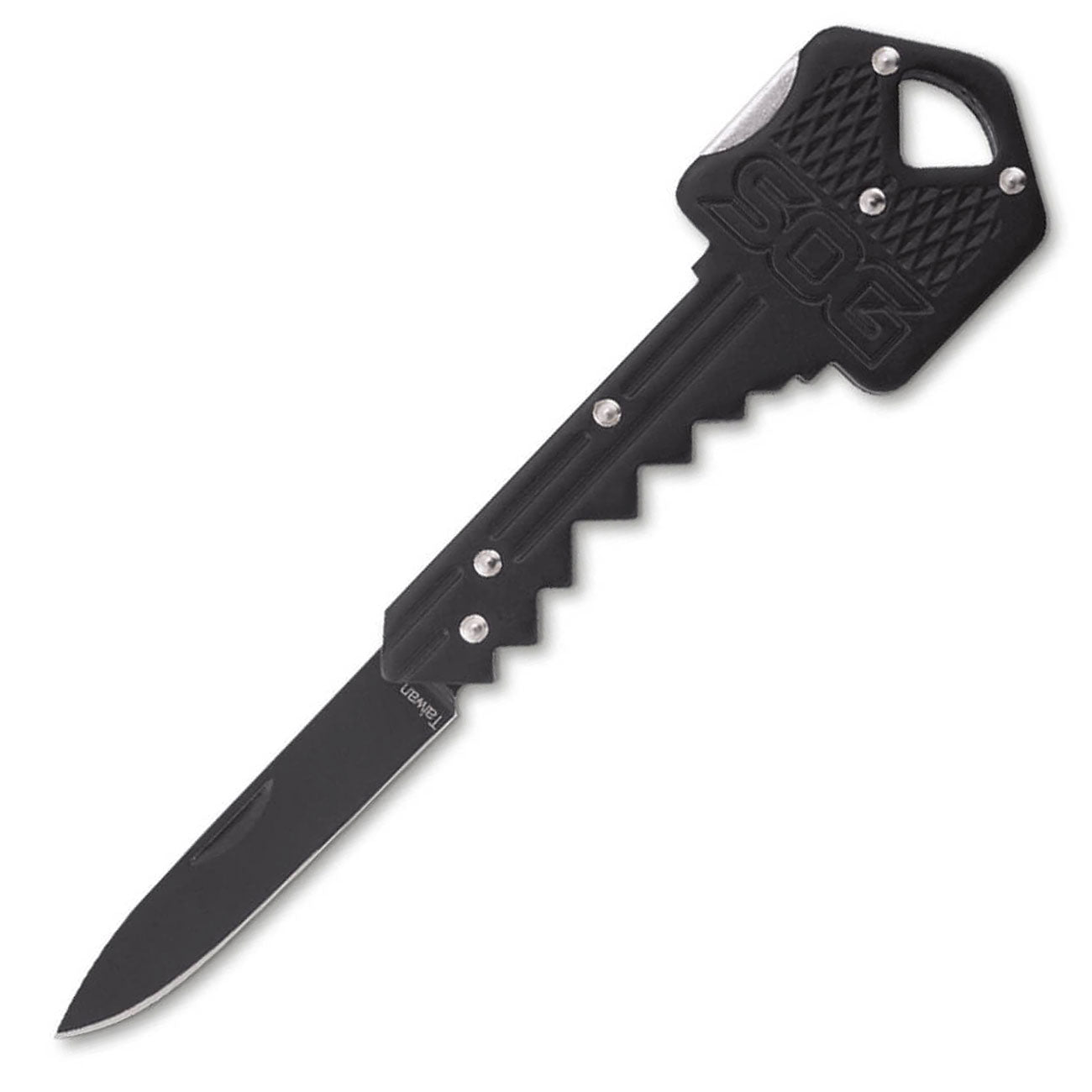 SOG Key Knife Schlüsselanhänger - Mini Taschenmesser im Schlüsselformat in 2 Farben – Messeransicht