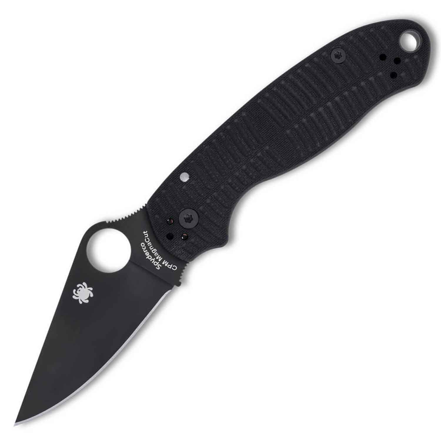 Spyderco Para 3 Salt Black G10 MagnaCut Black Blade Taschenmesser mit Tip-Up Clip