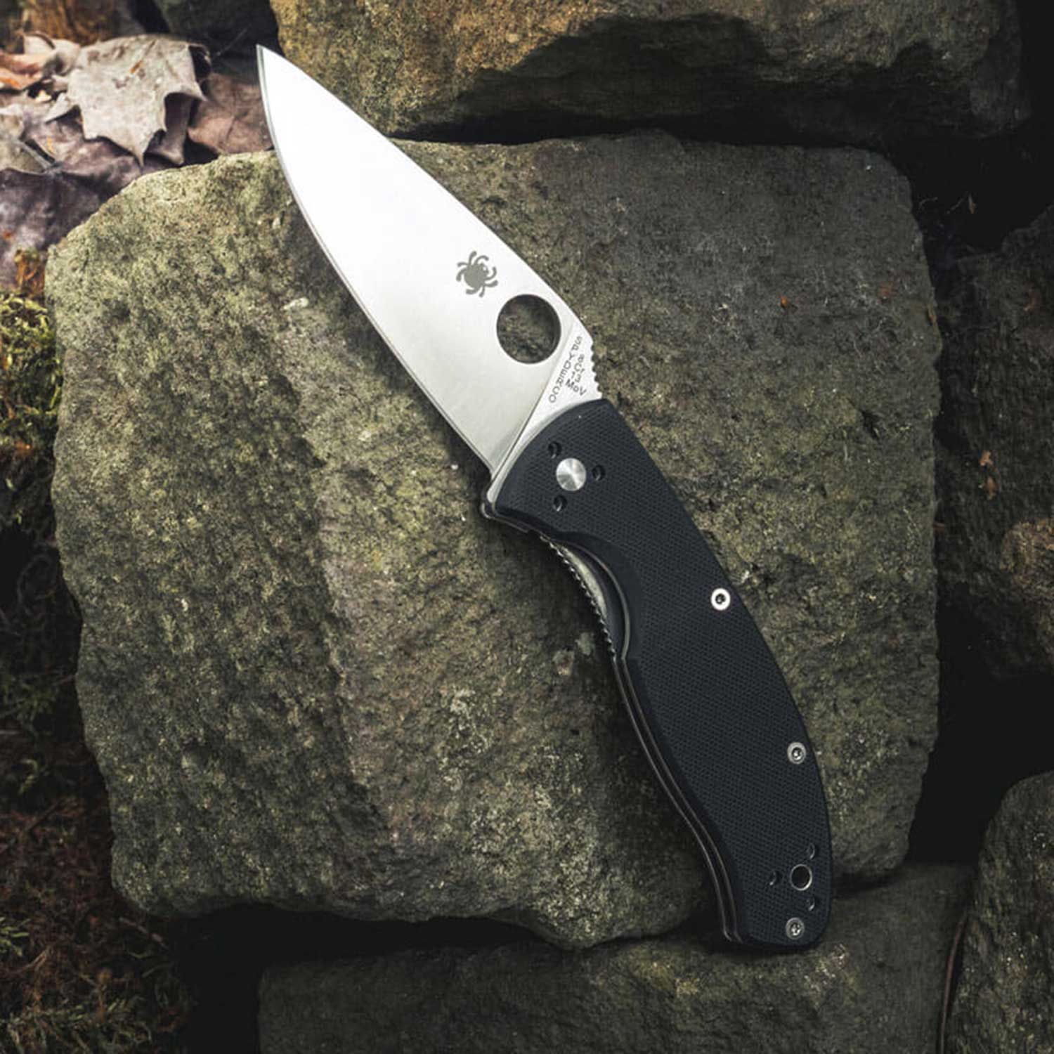 Spyderco Tenacious Satin Plain – Linerlock Taschenmesser mit G10-Griff & Clip