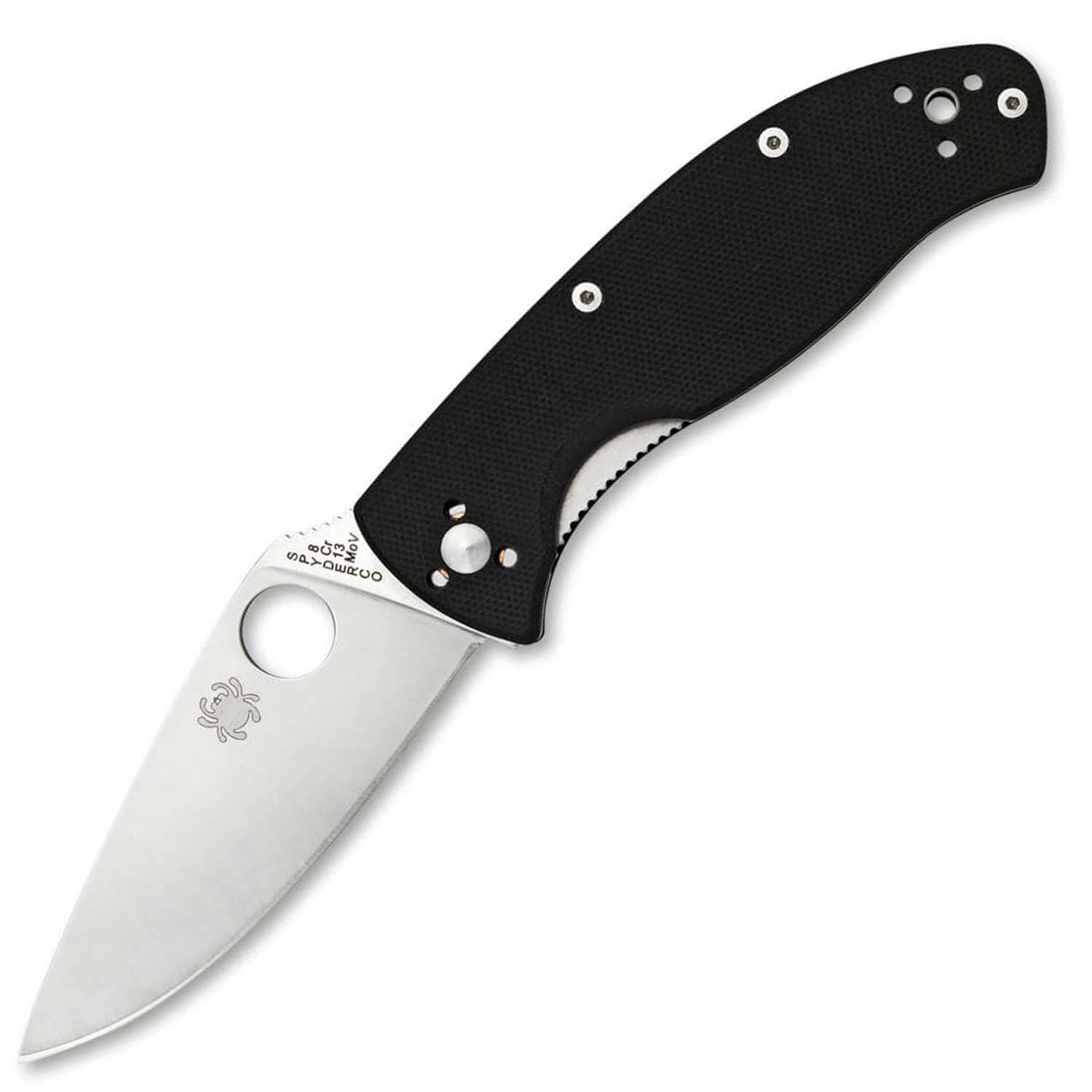 Spyderco Tenacious Satin Plain – Linerlock Taschenmesser mit G10-Griff & Clip – Detailansicht