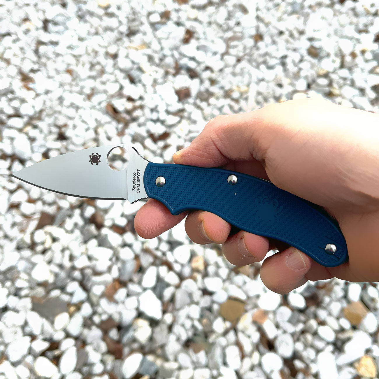 Spyderco UK Penknife Blue PlainEdge Taschenmesser