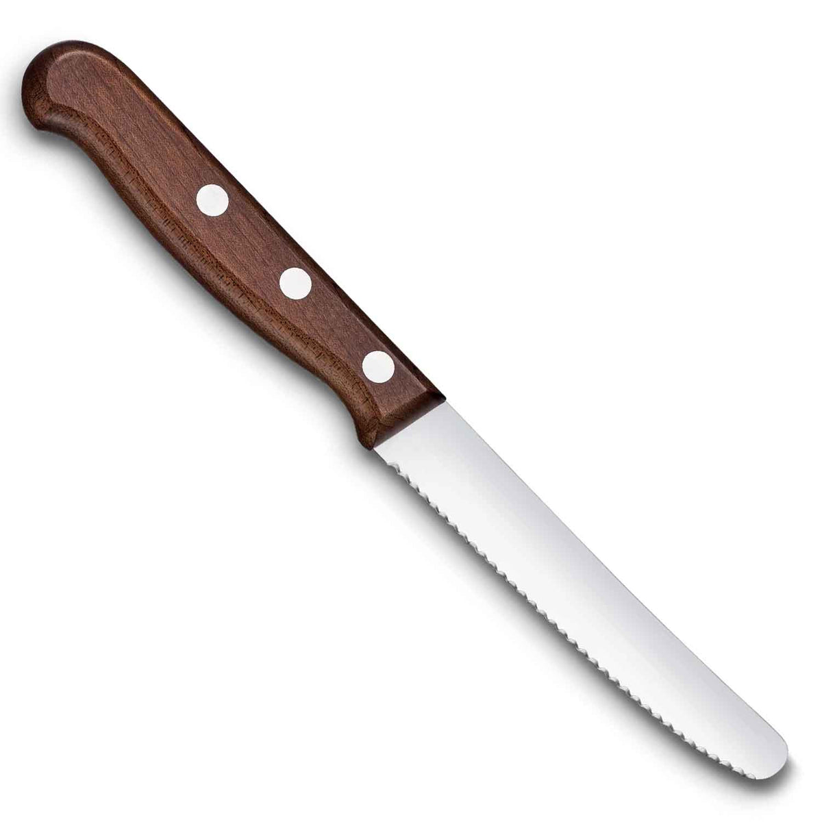 Victorinox Wood Tomaten- und Tafelmesser mit Wellenschliff und Holzgriff – Detailansicht
