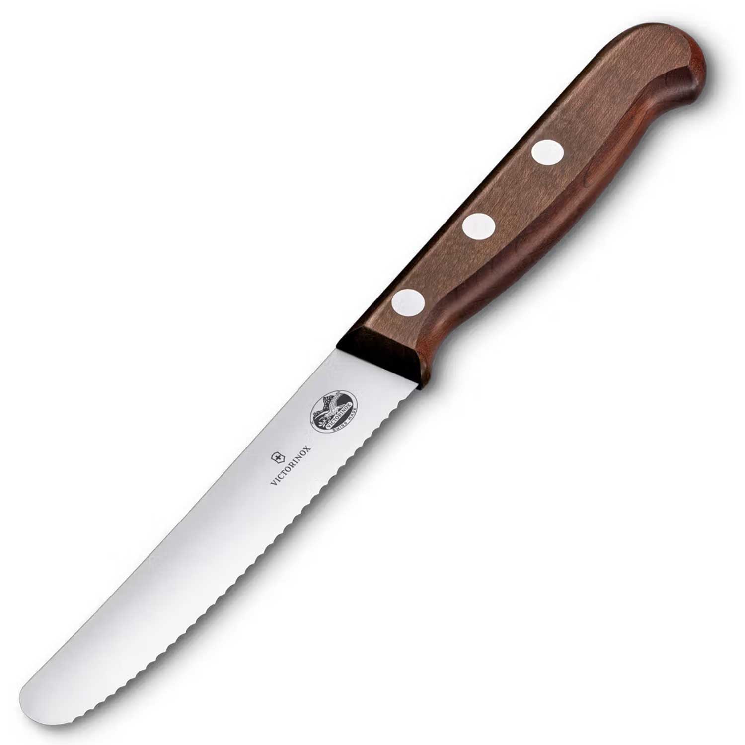 Victorinox Wood Tomaten- und Tafelmesser mit Wellenschliff und Holzgriff