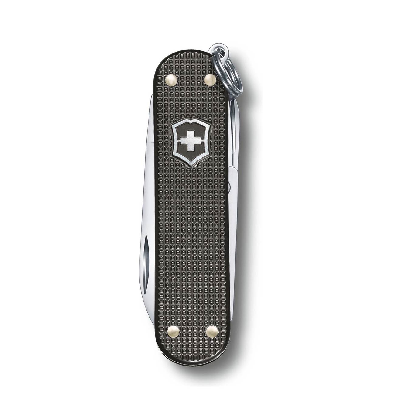 Victorinox Classic SD Alox Taschenmesser Limited Edition 2022 Thunder Gray – Farbvariante grau, Griffmaterial und Details – Detailansicht 3