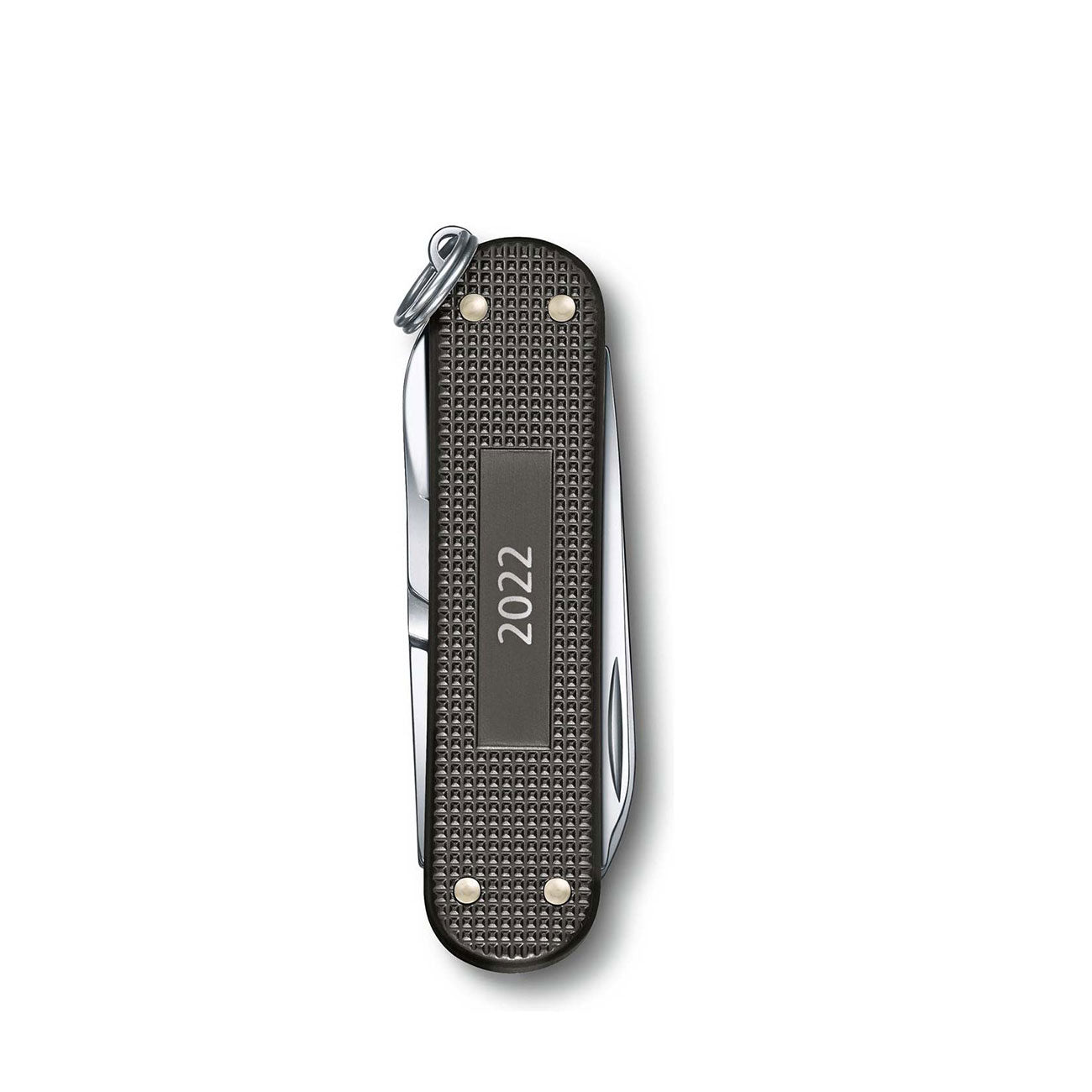 Victorinox Classic SD Alox Taschenmesser Limited Edition 2022 Thunder Gray – Farbvariante grau, Griffmaterial und Details – Detailansicht 2